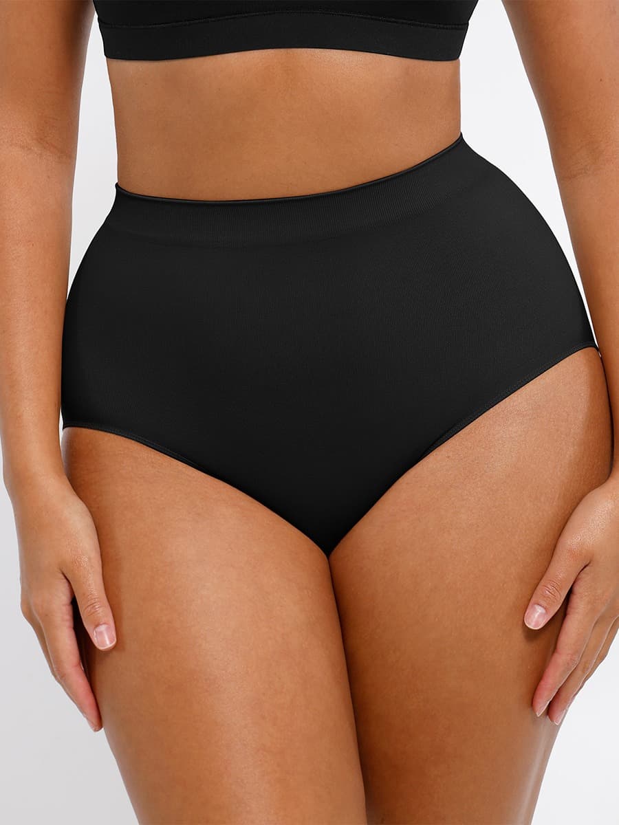 Women's High-Waist Briefs – Seamless Tummy Control & Antibacterial Hip Shapewear