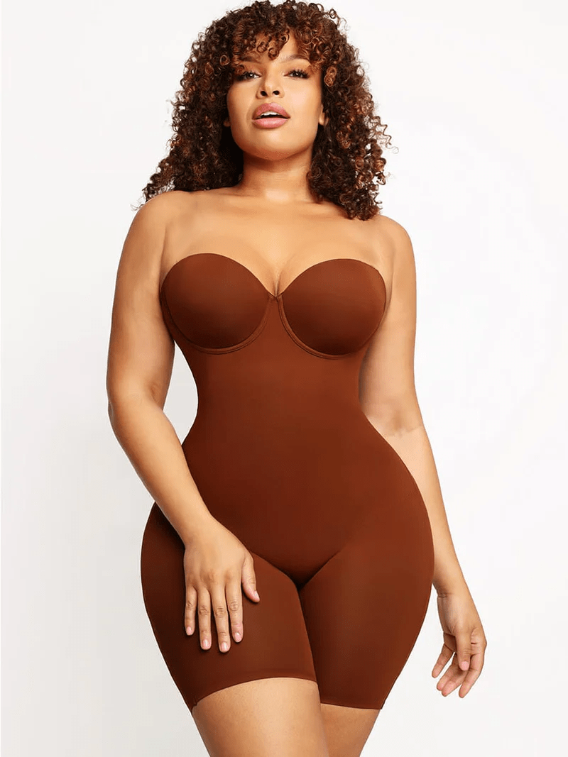 Women's Bodysuit – Back-Smoothing Underwire Push-Up Strapless Shapewear
