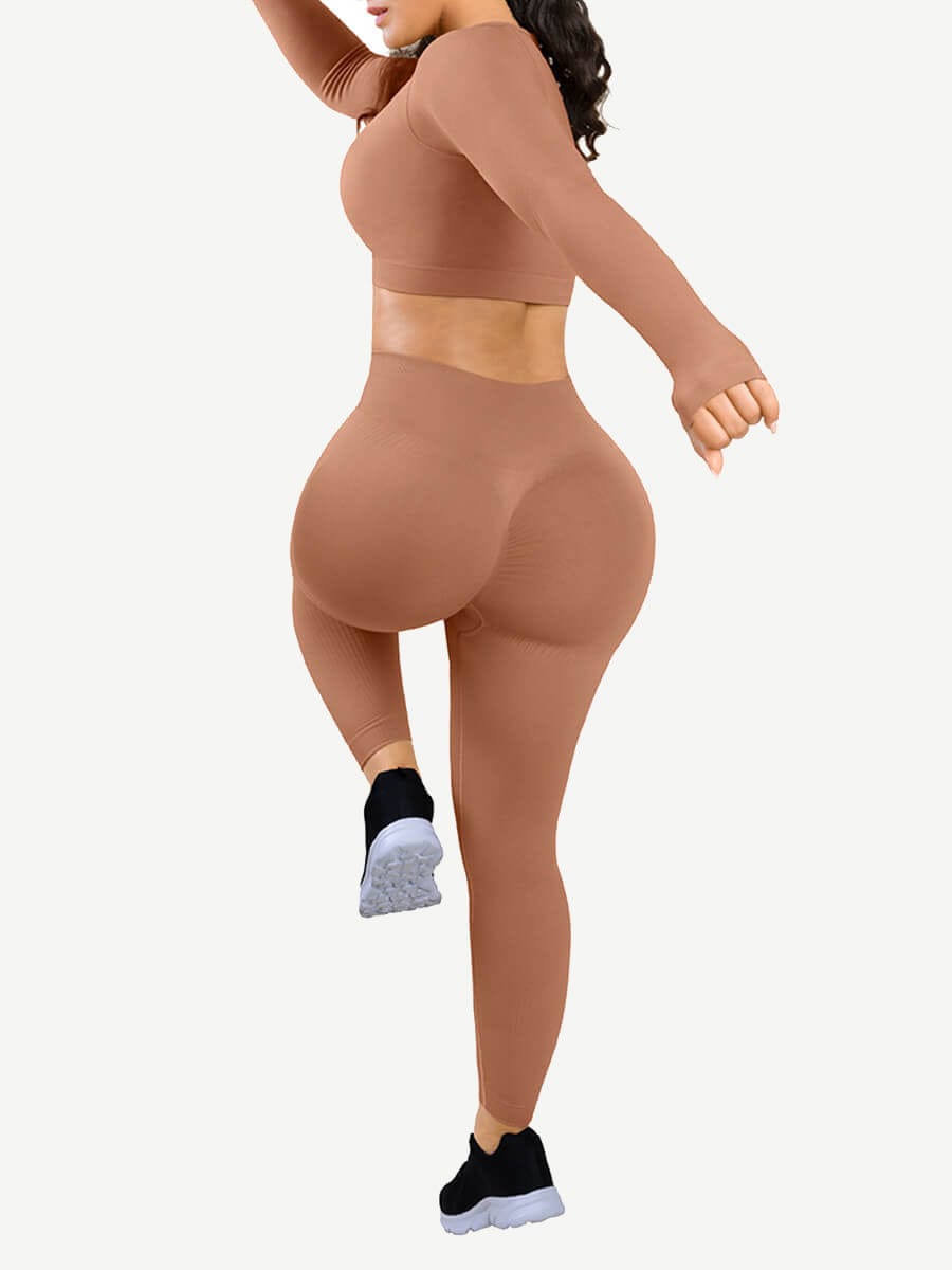 Women's Seamless Sportswear – Eco-Friendly 3D Print with Thumbhole Design