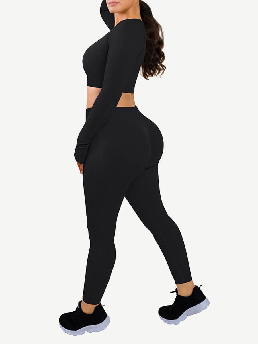 Women's Seamless Sportswear – Eco-Friendly 3D Print with Thumbhole Design