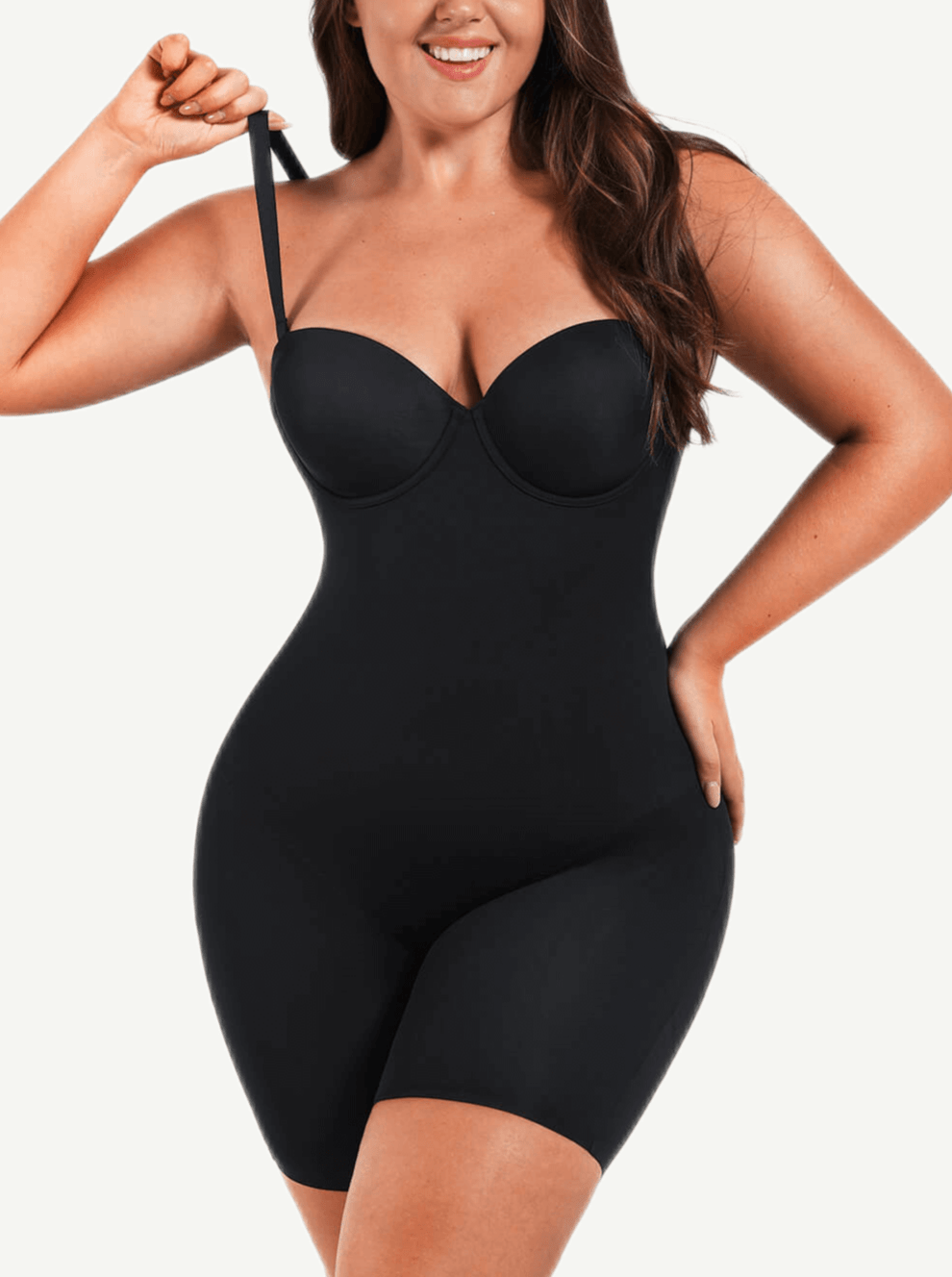 Women's Bodysuit – Back-Smoothing Underwire Push-Up Strapless Shapewear