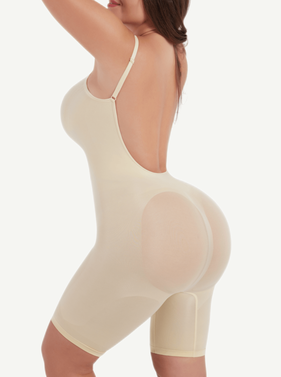 Women's Seamless Shapewear – Sculpting Open-Back Boxer with Covered Chest