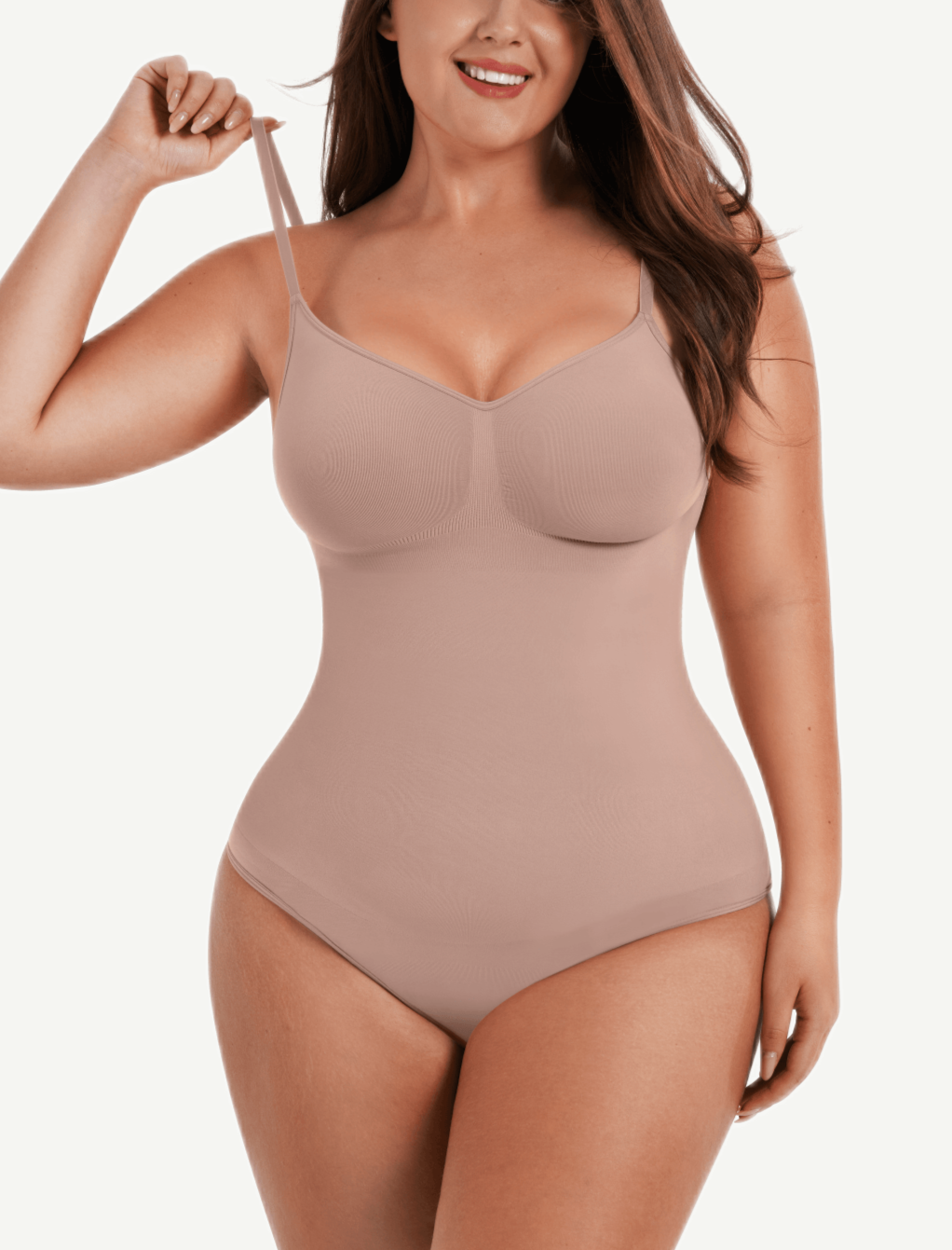 Women's Seamless Bodysuit – Sculpting Covered-Bust Jumpsuit Thong Shapewear