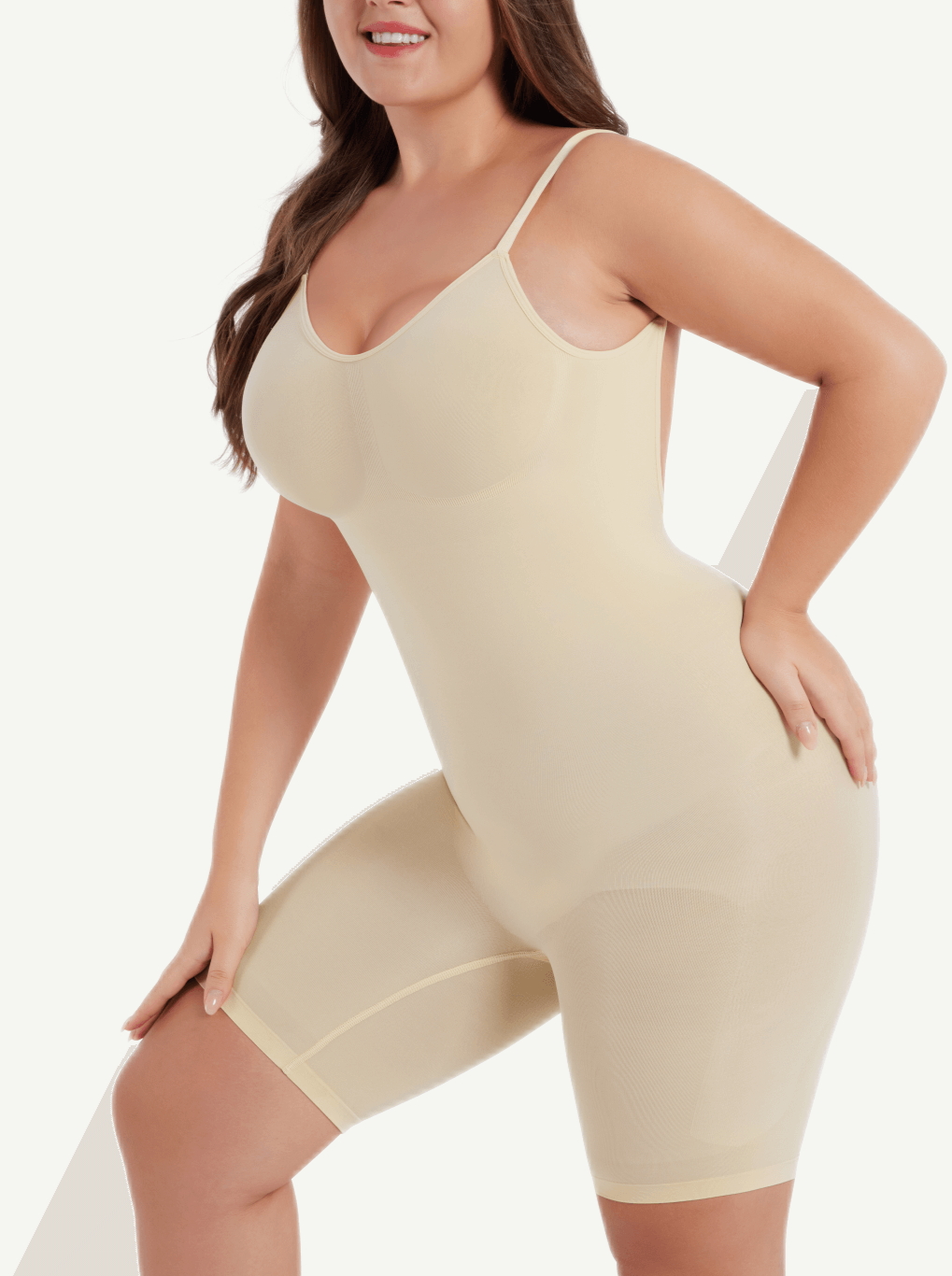 Women's Seamless Shapewear – Sculpting Open-Back Boxer with Covered Chest