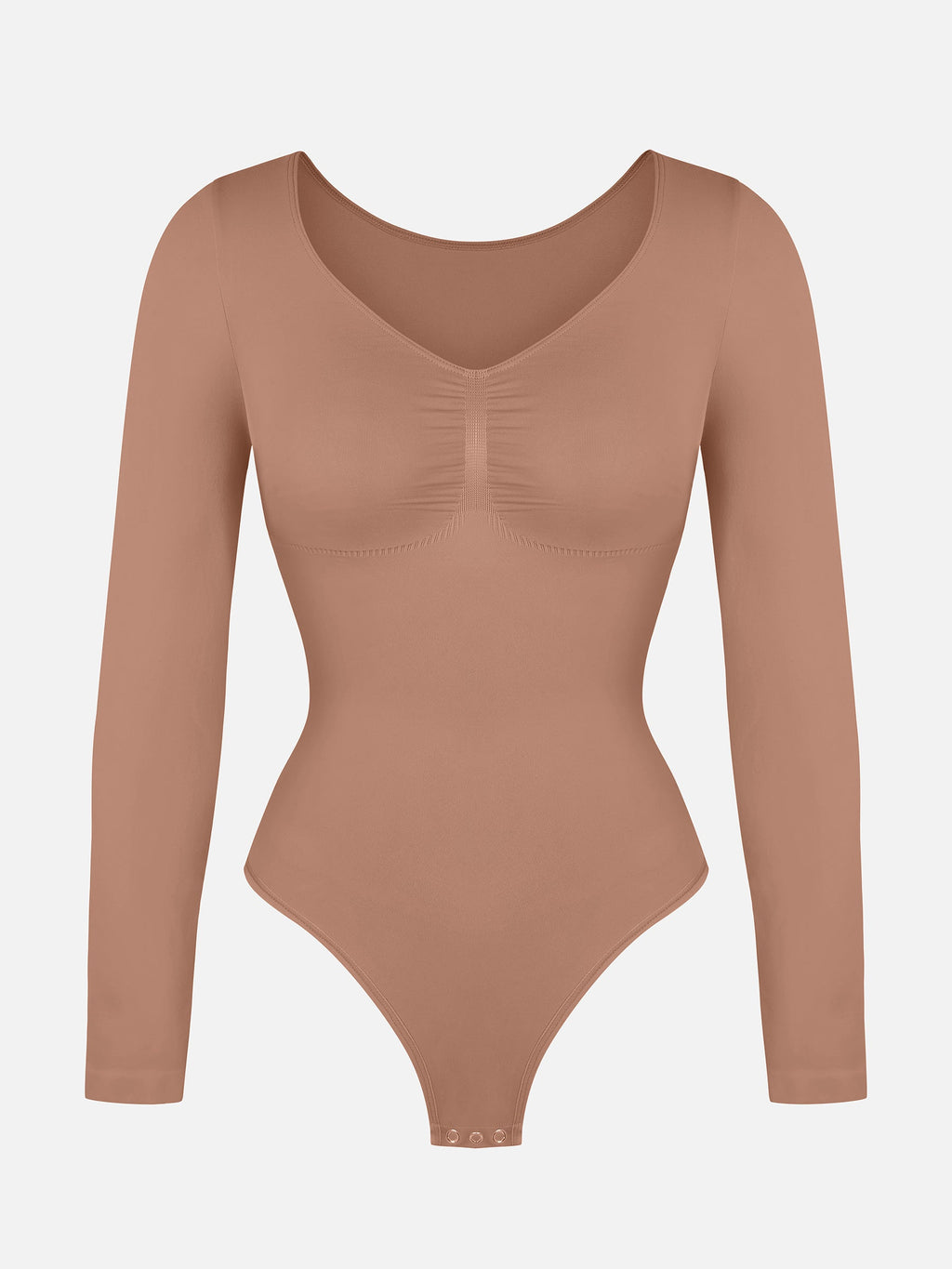 Women's Bodysuit – Seamless Long Sleeve Tummy Control Thong Shapewear