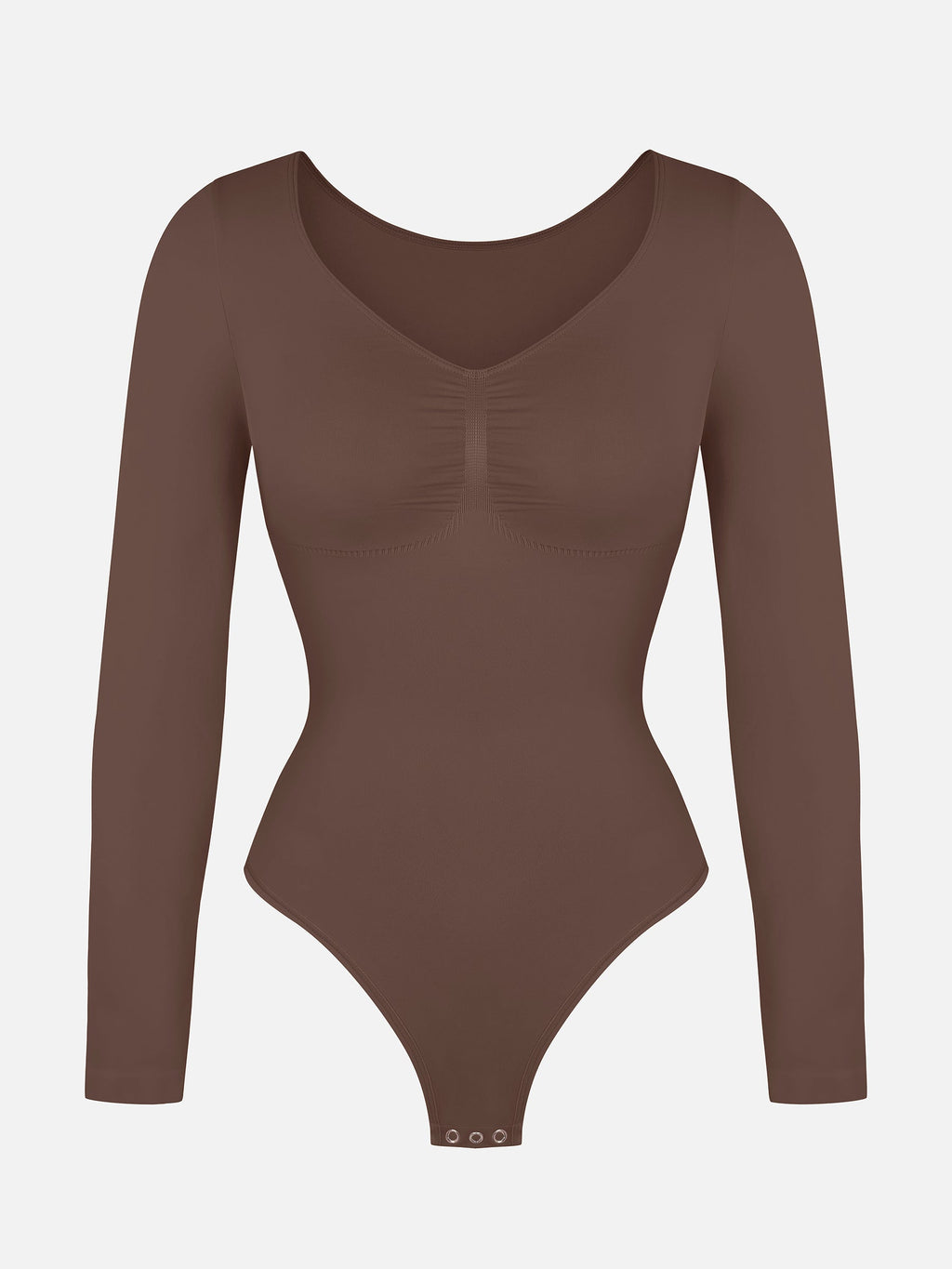 Women's Bodysuit – Seamless Long Sleeve Tummy Control Thong Shapewear