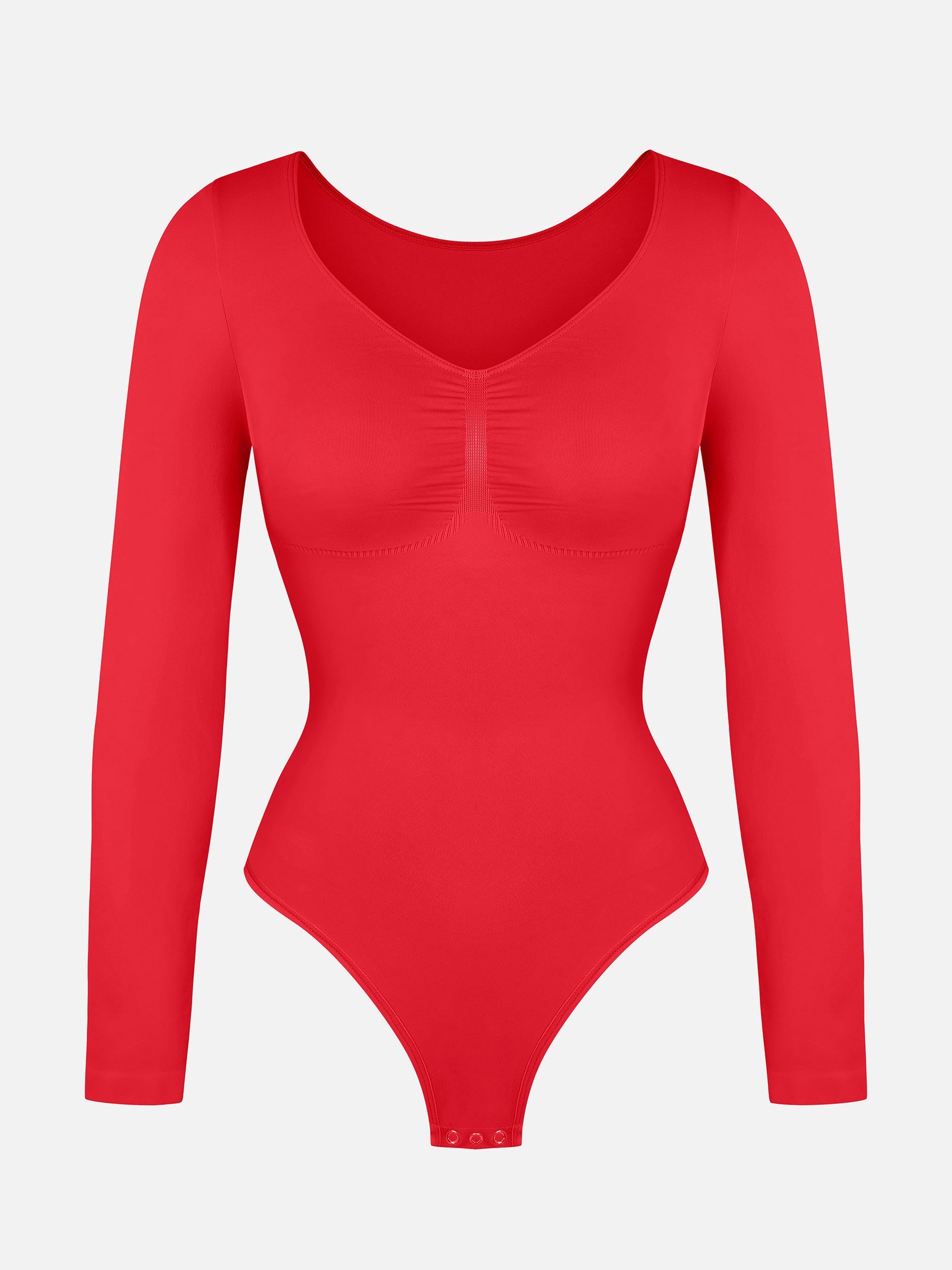 Women's Bodysuit – Seamless Long Sleeve Tummy Control Thong Shapewear
