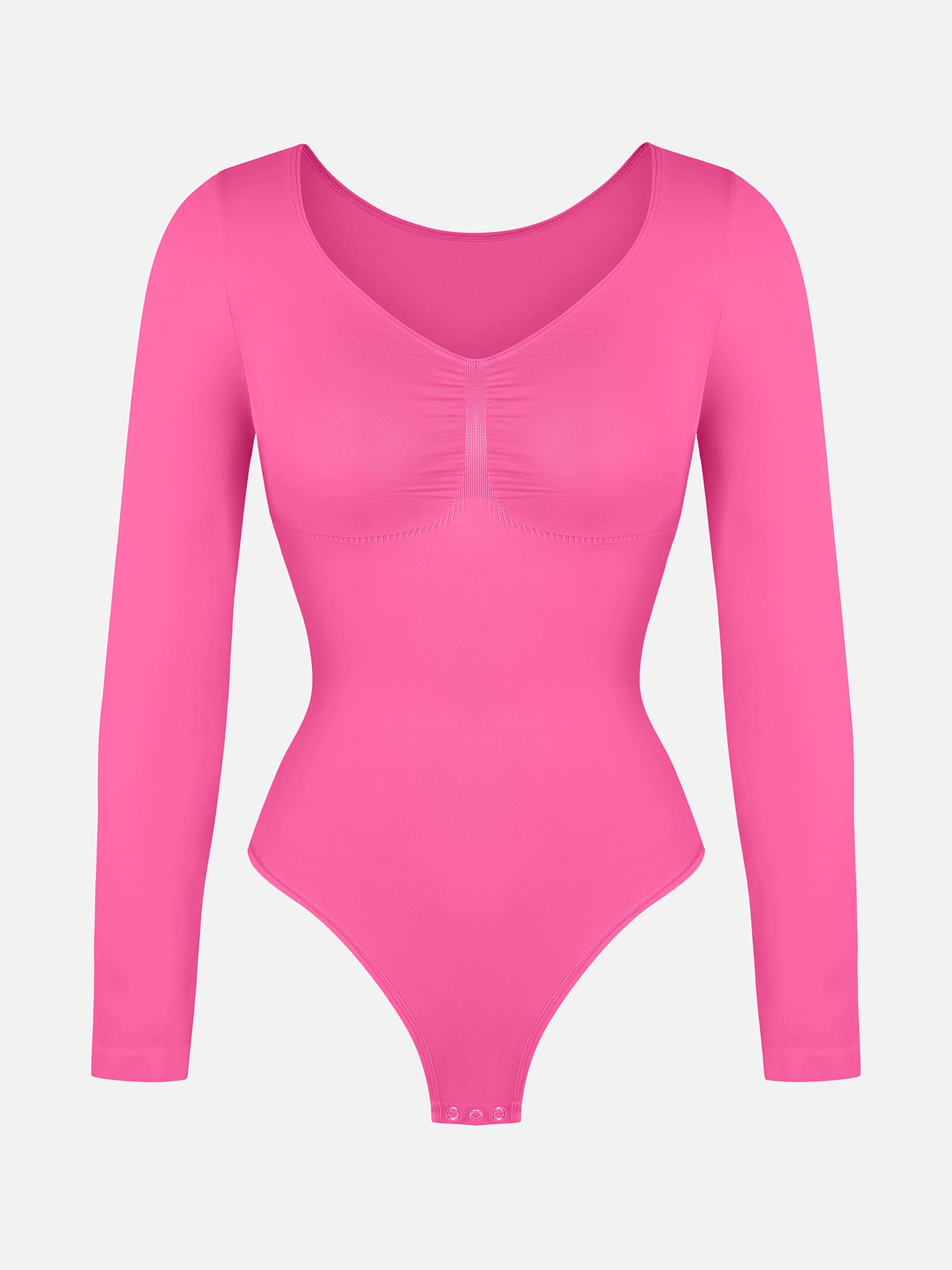 Women's Bodysuit – Seamless Long Sleeve Tummy Control Thong Shapewear