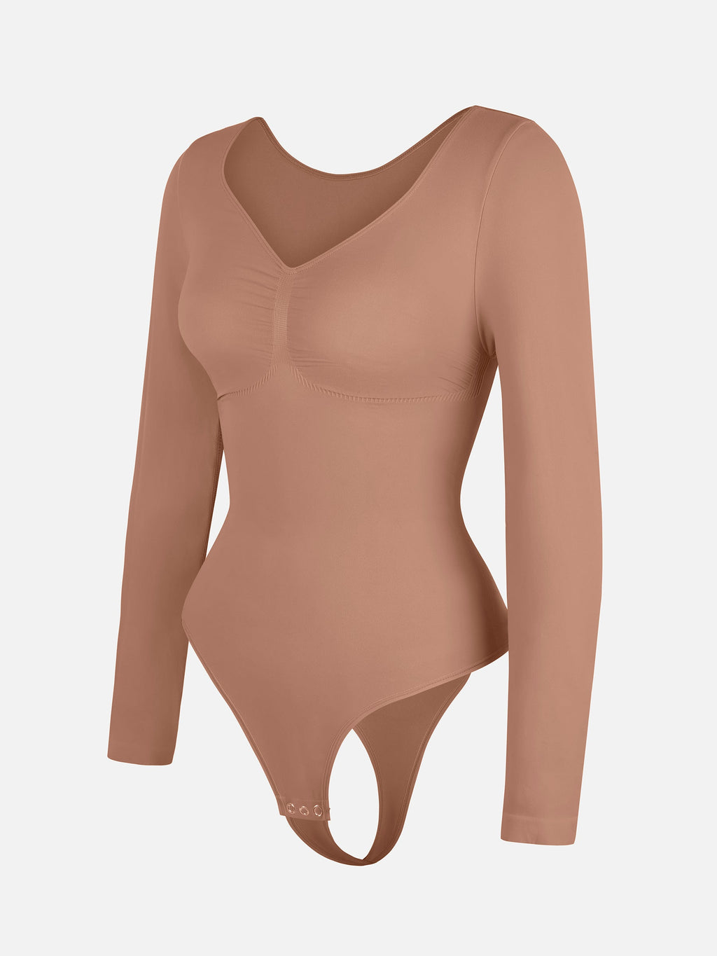 Women's Bodysuit – Seamless Long Sleeve Tummy Control Thong Shapewear