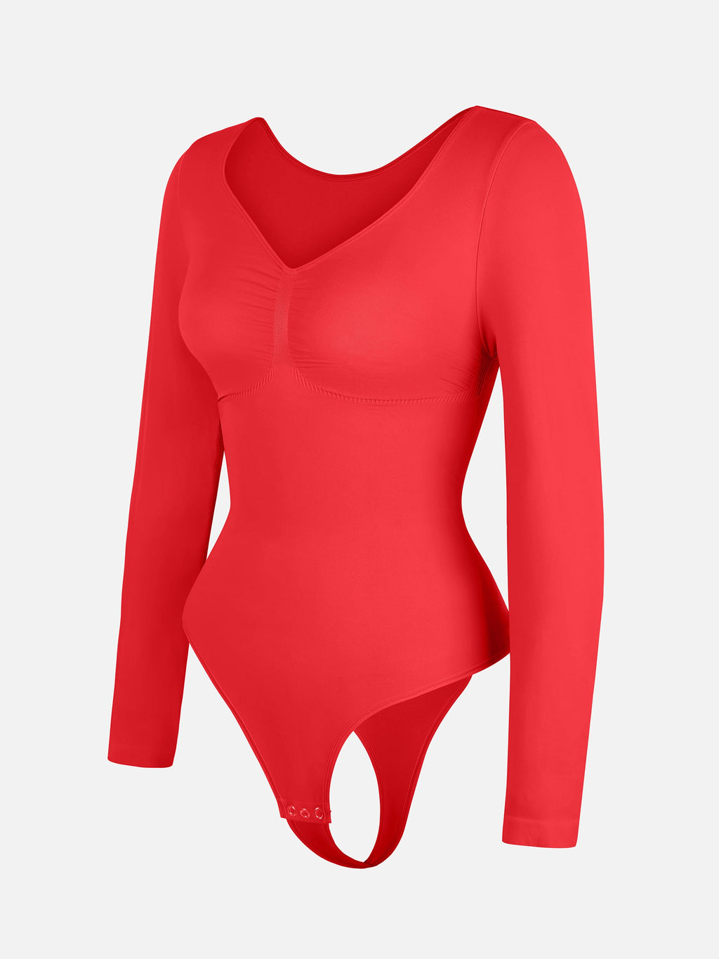 Women's Bodysuit – Seamless Long Sleeve Tummy Control Thong Shapewear