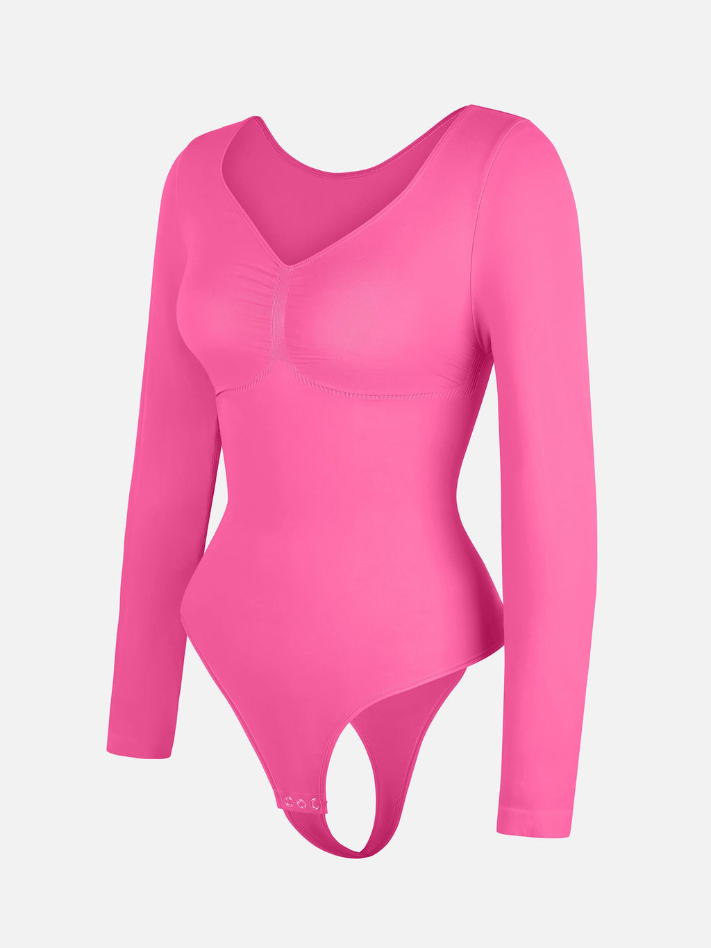 Women's Bodysuit – Seamless Long Sleeve Tummy Control Thong Shapewear