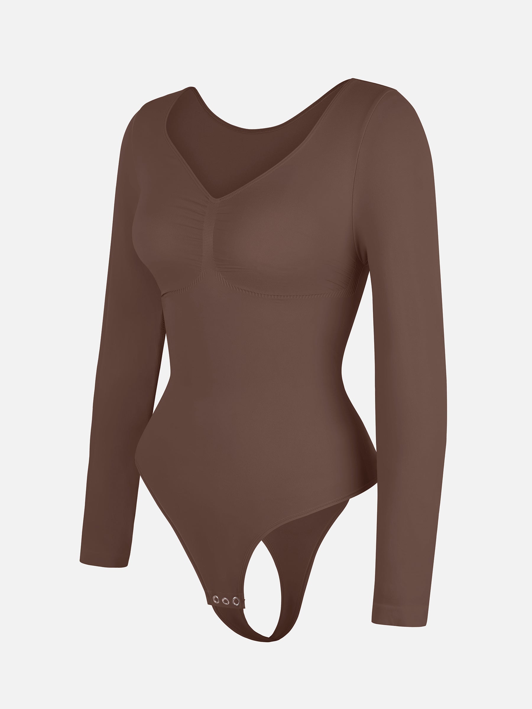 Women's Bodysuit – Seamless Long Sleeve Tummy Control Thong Shapewear