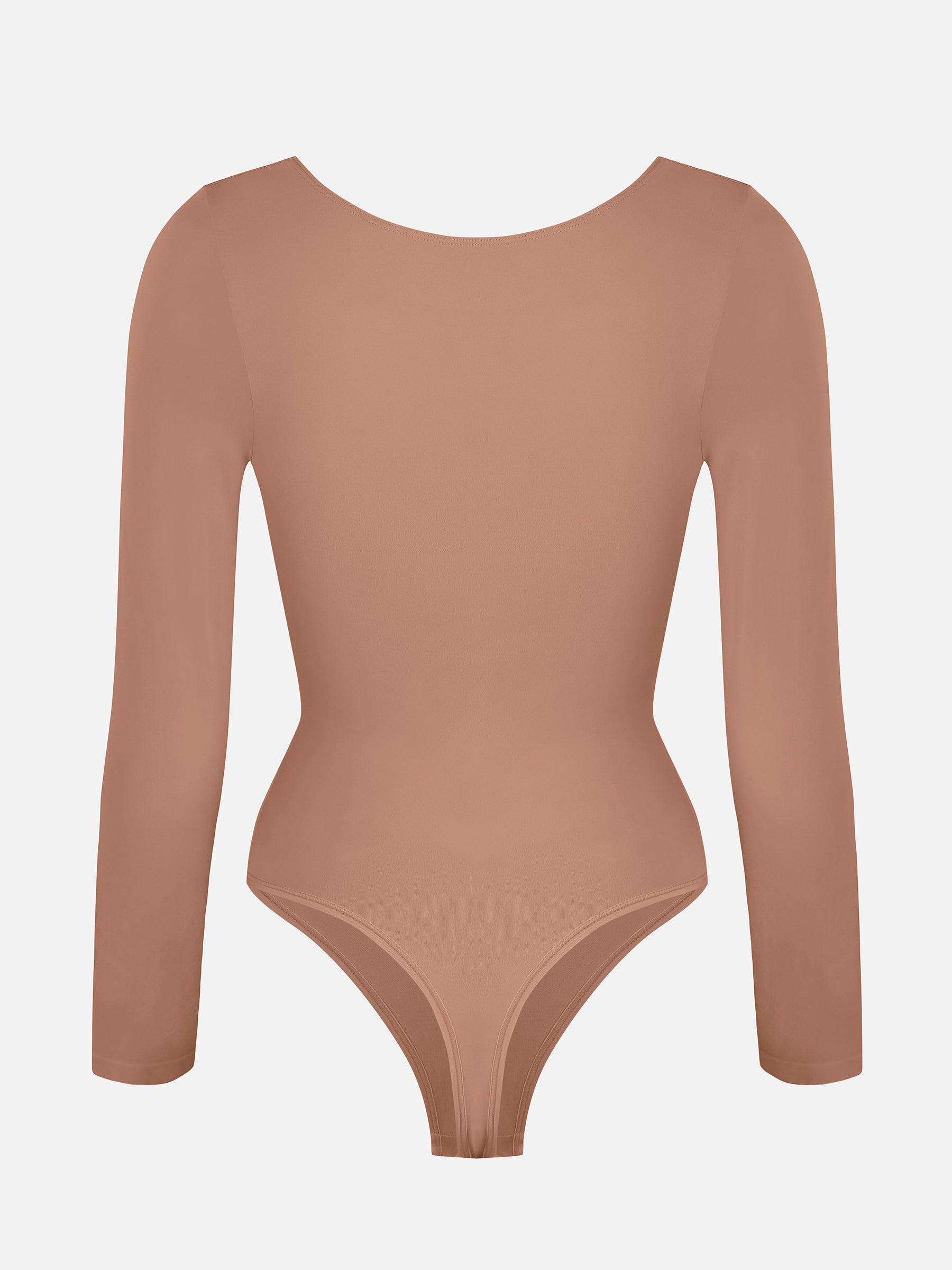 Women's Bodysuit – Seamless Long Sleeve Tummy Control Thong Shapewear