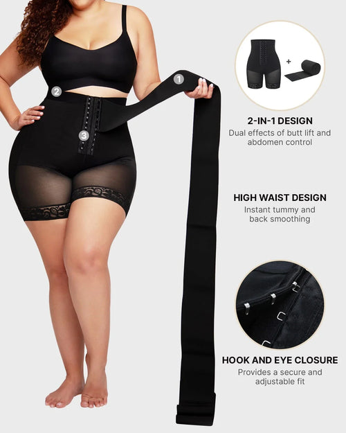 AirSlim® 2-in-1 High-Waisted Booty-Lift Shaper Shorts
