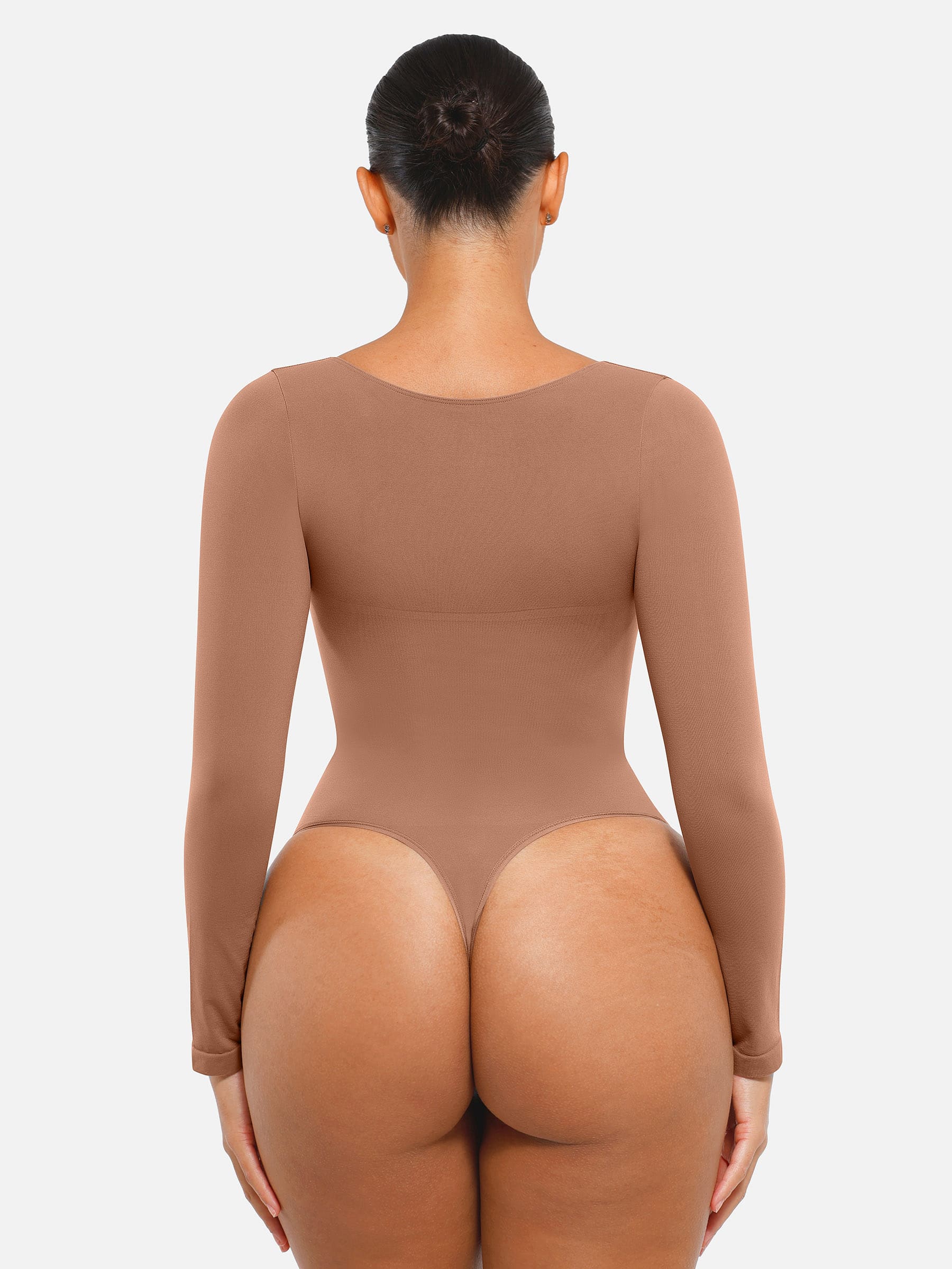 Women's Bodysuit – Seamless Long Sleeve Tummy Control Thong Shapewear