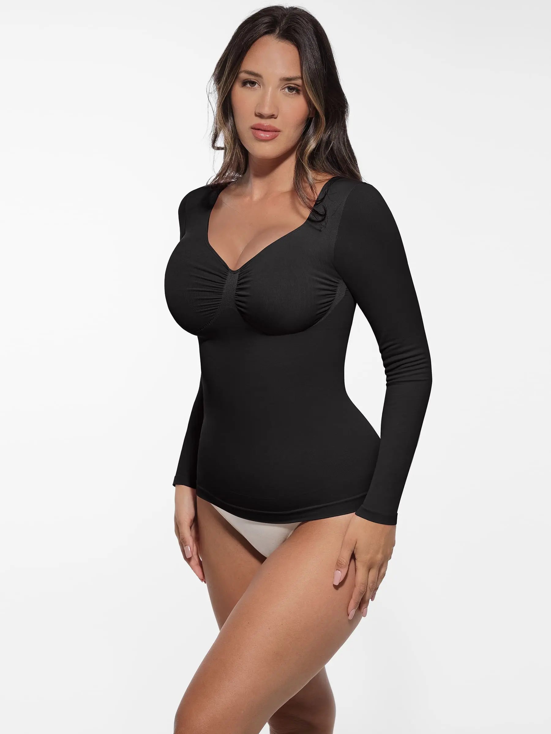 Women's Shaper Top – Seamless Long-Sleeve Everyday Shapewear