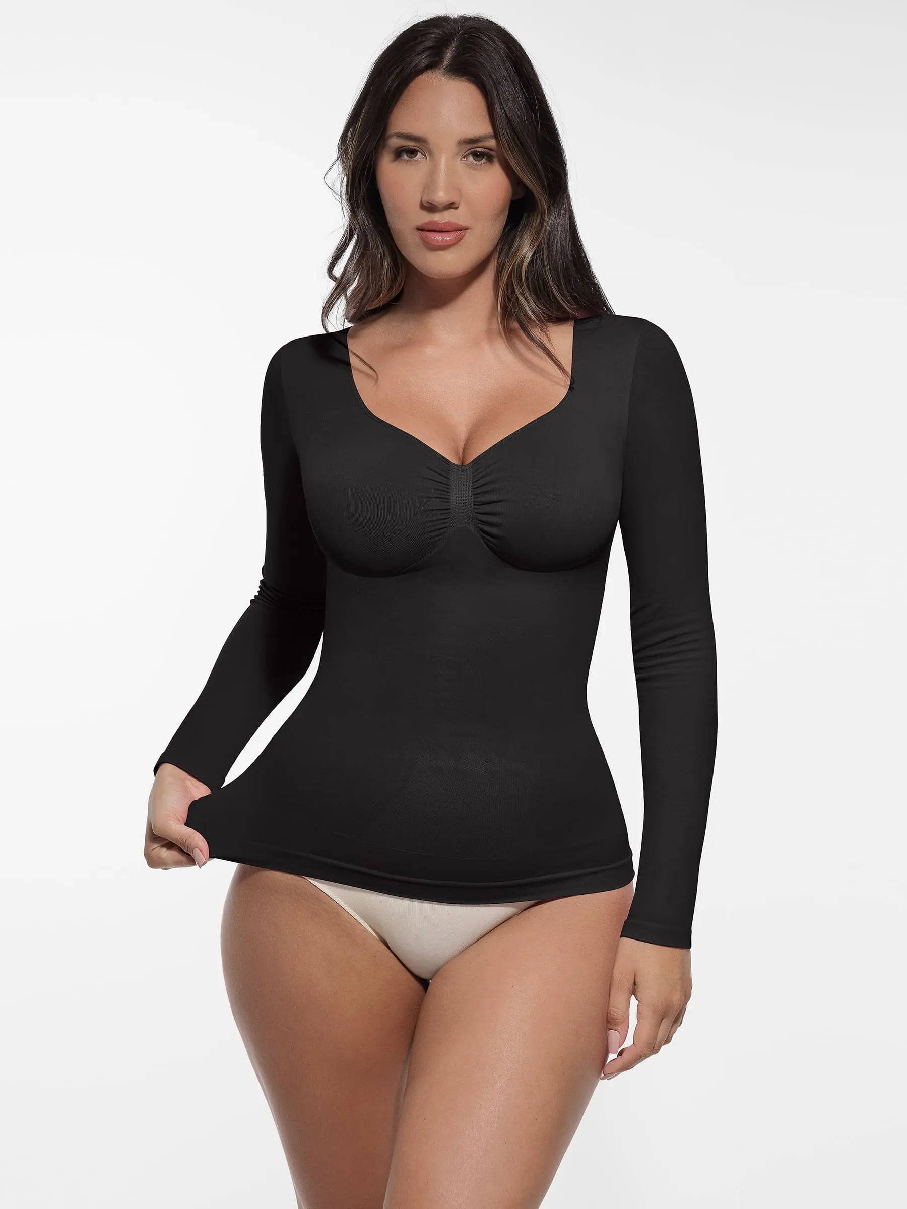 Women's Shaper Top – Seamless Long-Sleeve Everyday Shapewear