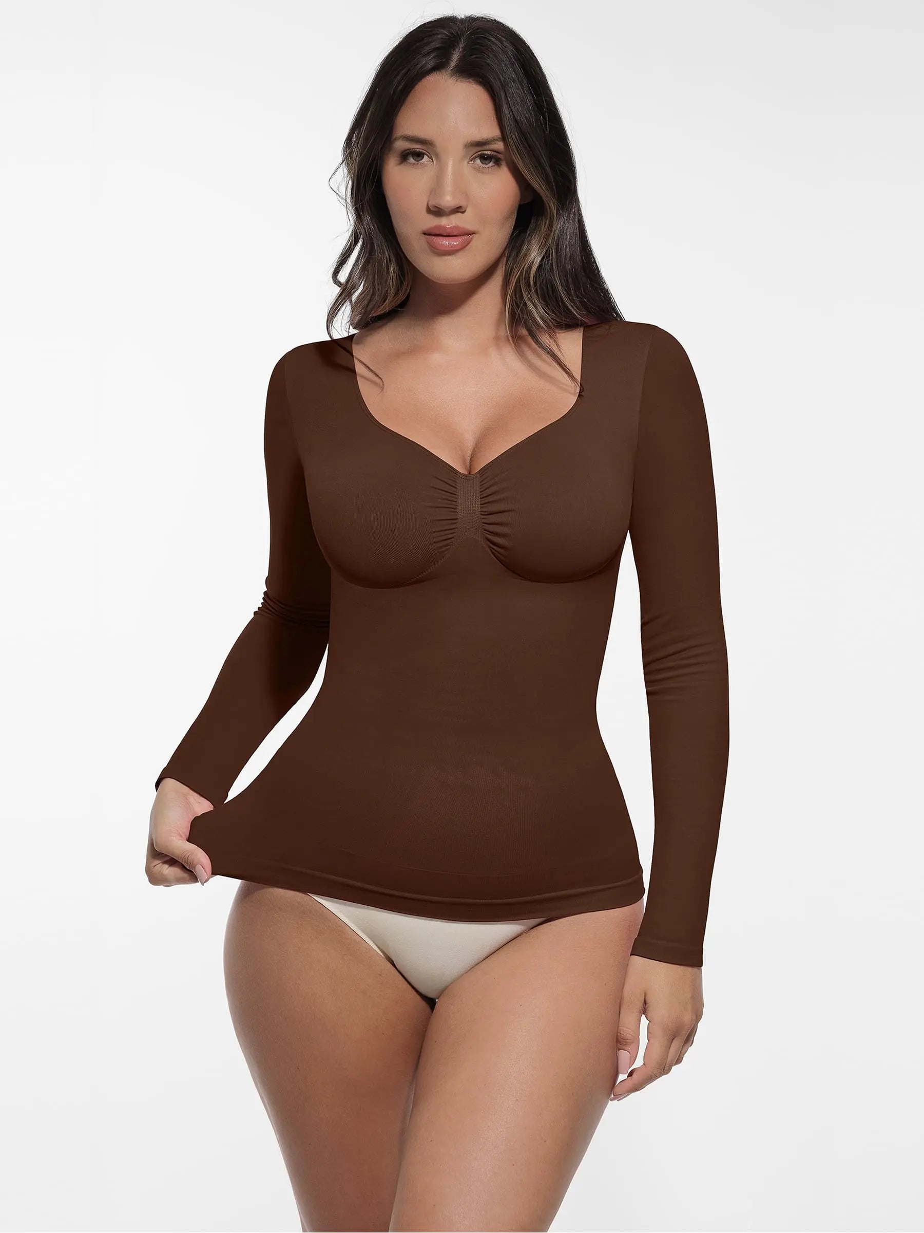 Women's Shaper Top – Seamless Long-Sleeve Everyday Shapewear