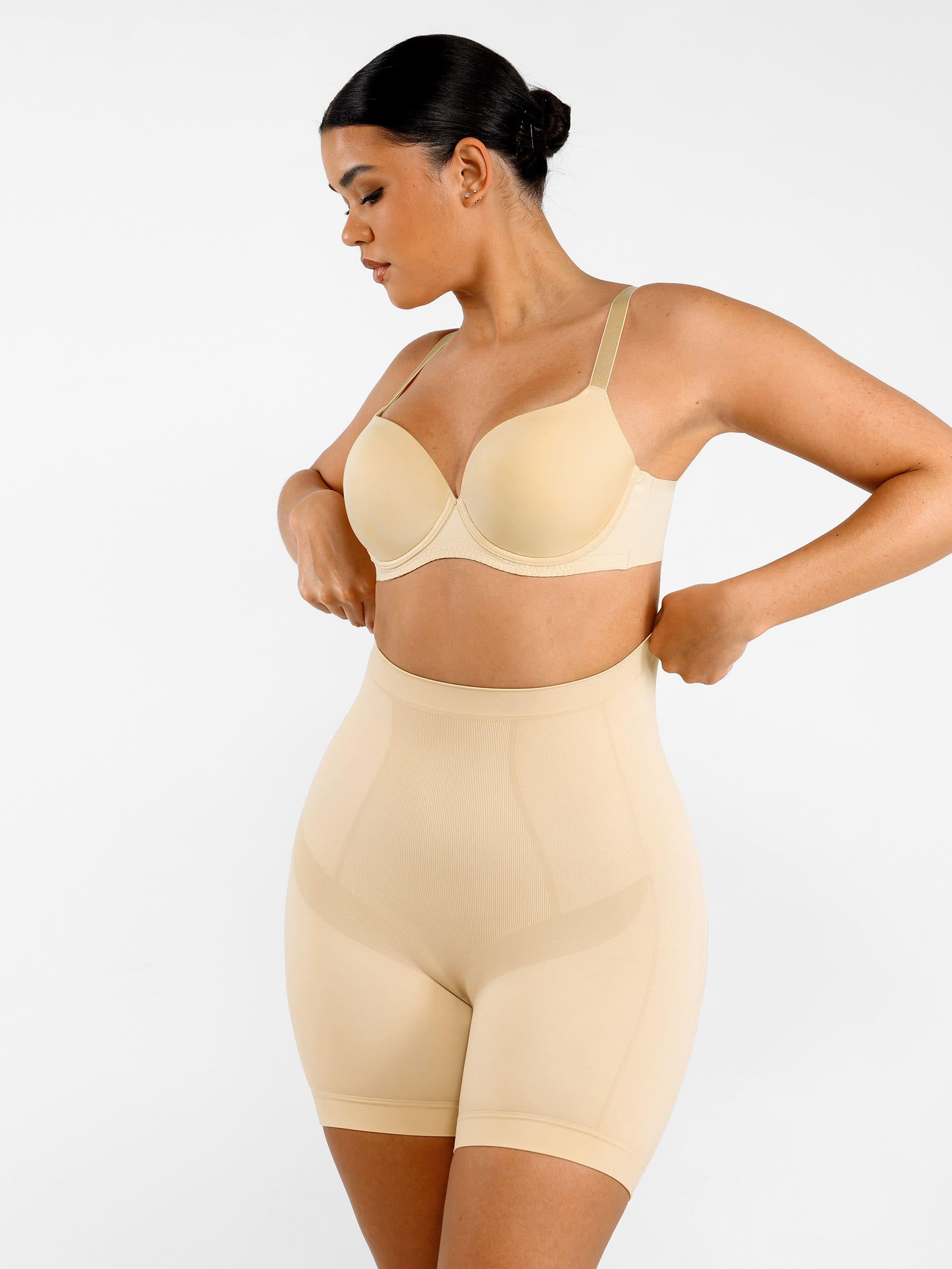 Women's Shaping Shorts – Seamless Mid-Waist Tummy Control Panties