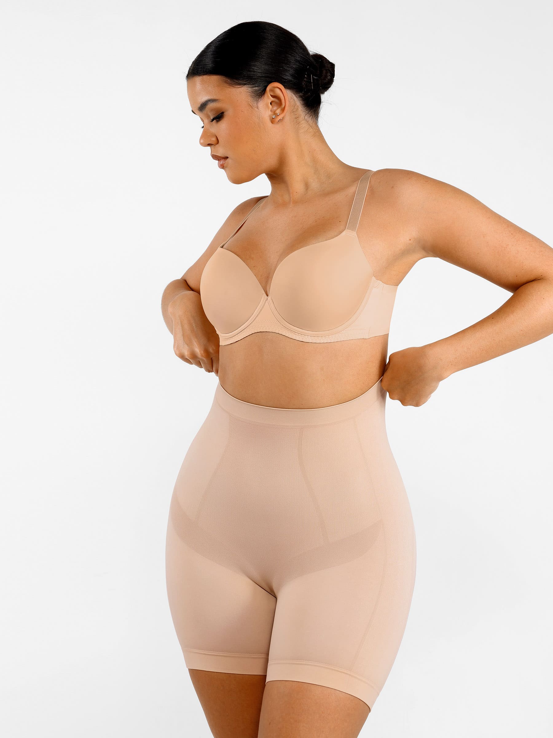 Women's Shaping Shorts – Seamless Mid-Waist Tummy Control Panties