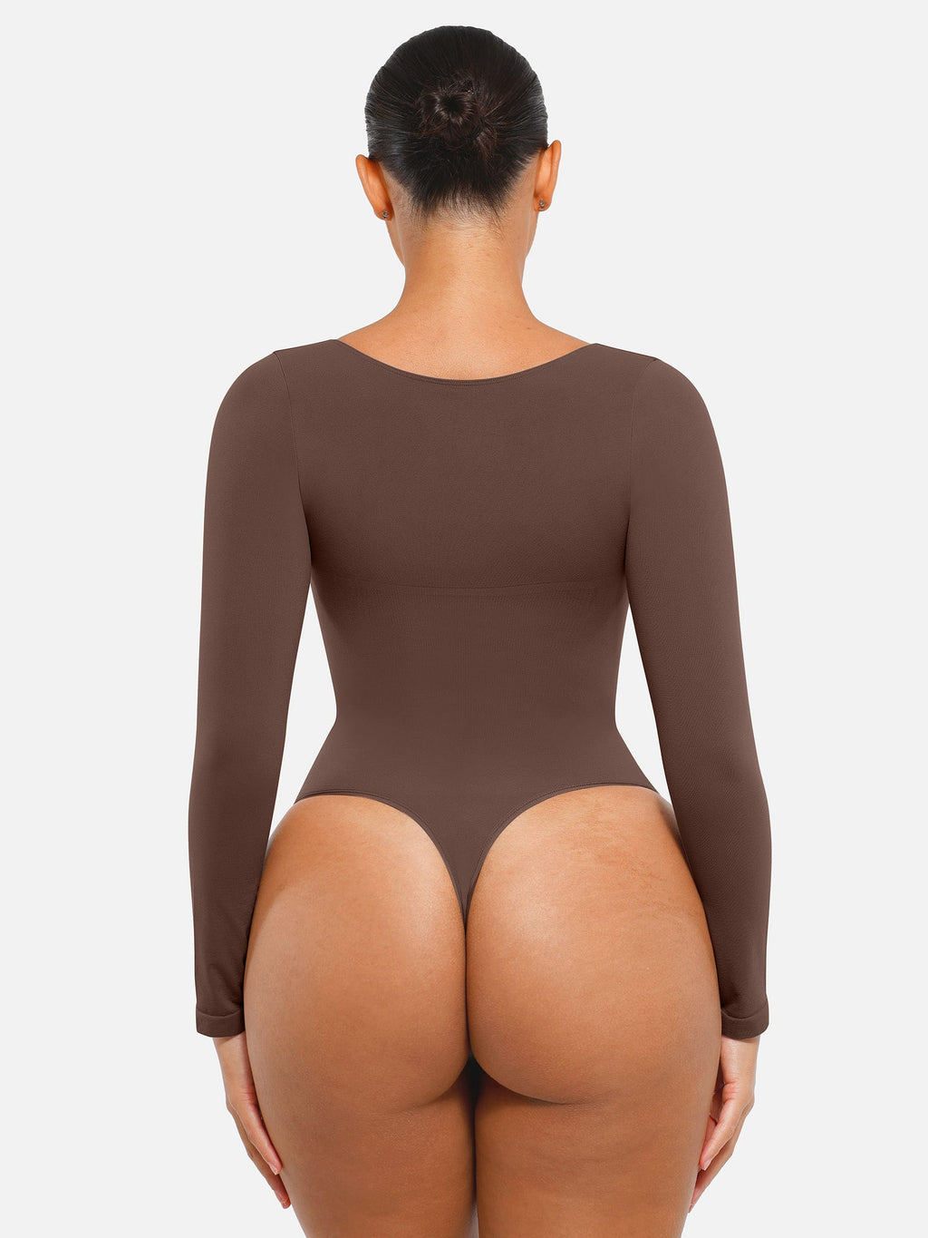 Women's Bodysuit – Seamless Long Sleeve Tummy Control Thong Shapewear