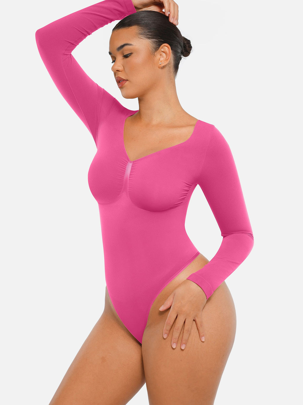 Women's Bodysuit – Seamless Long Sleeve Tummy Control Thong Shapewear