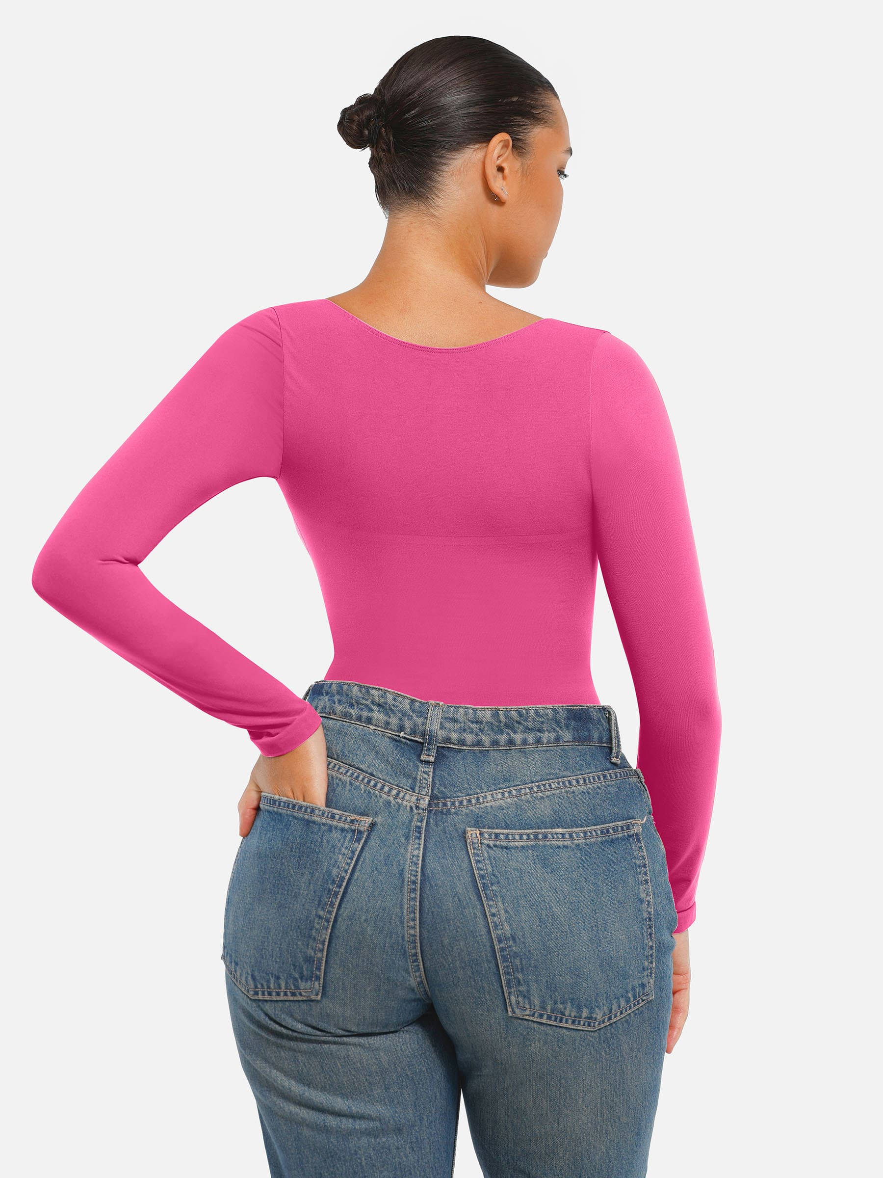 Women's Bodysuit – Seamless Long Sleeve Tummy Control Thong Shapewear