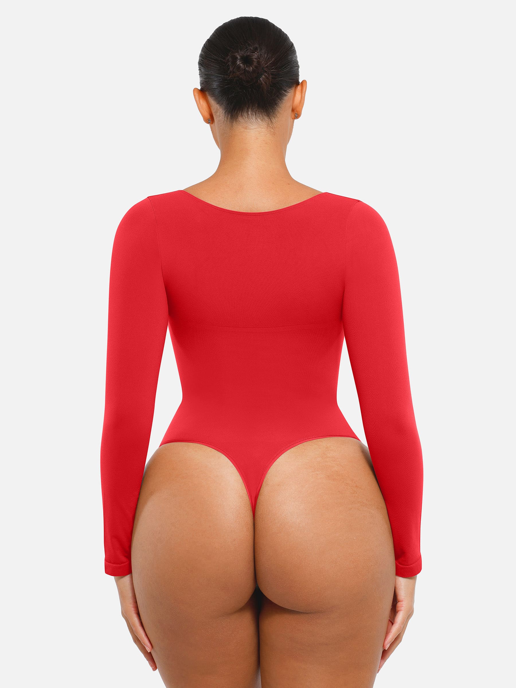 Women's Bodysuit – Seamless Long Sleeve Tummy Control Thong Shapewear