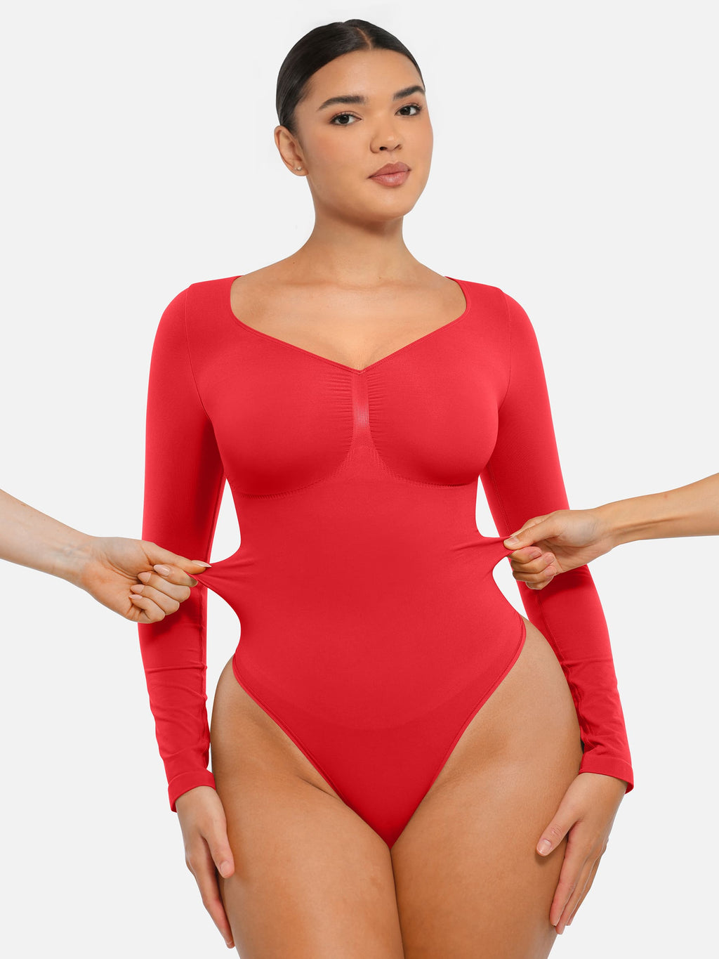 Women's Bodysuit – Seamless Long Sleeve Tummy Control Thong Shapewear
