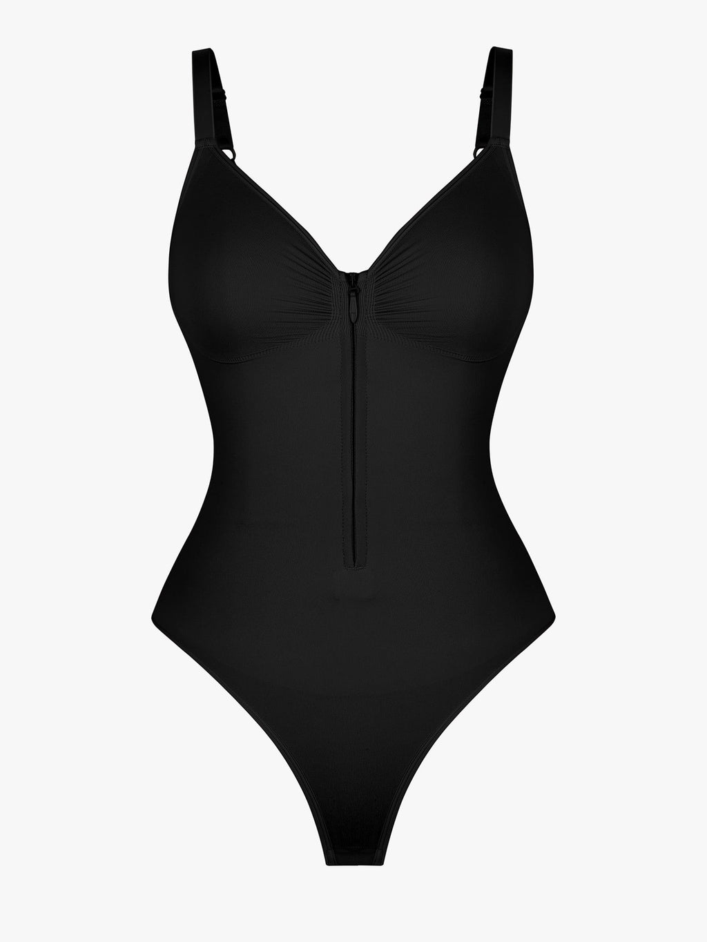 Women's Bodysuit – Seamless Plunge Chest Support with Internal Clips Shapewear