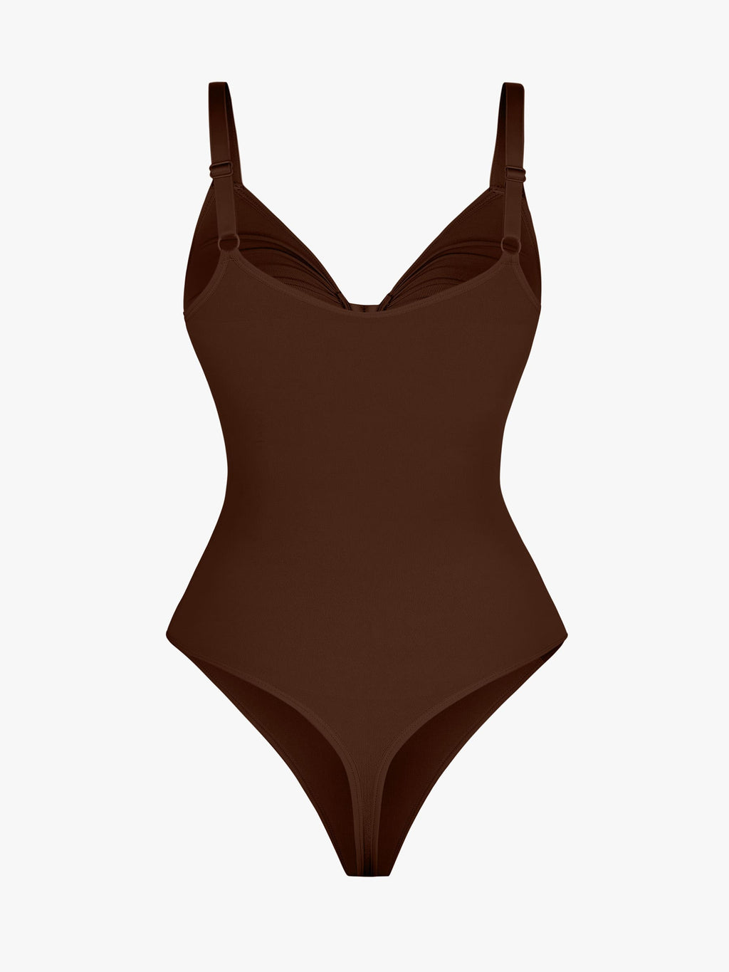 Women's Bodysuit – Seamless Plunge Chest Support with Internal Clips Shapewear