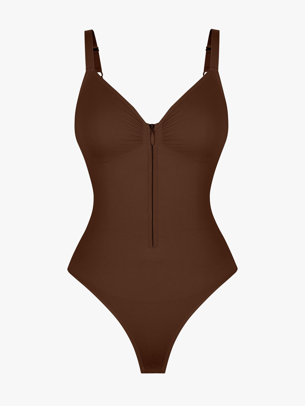 Women's Bodysuit – Seamless Plunge Chest Support with Internal Clips Shapewear
