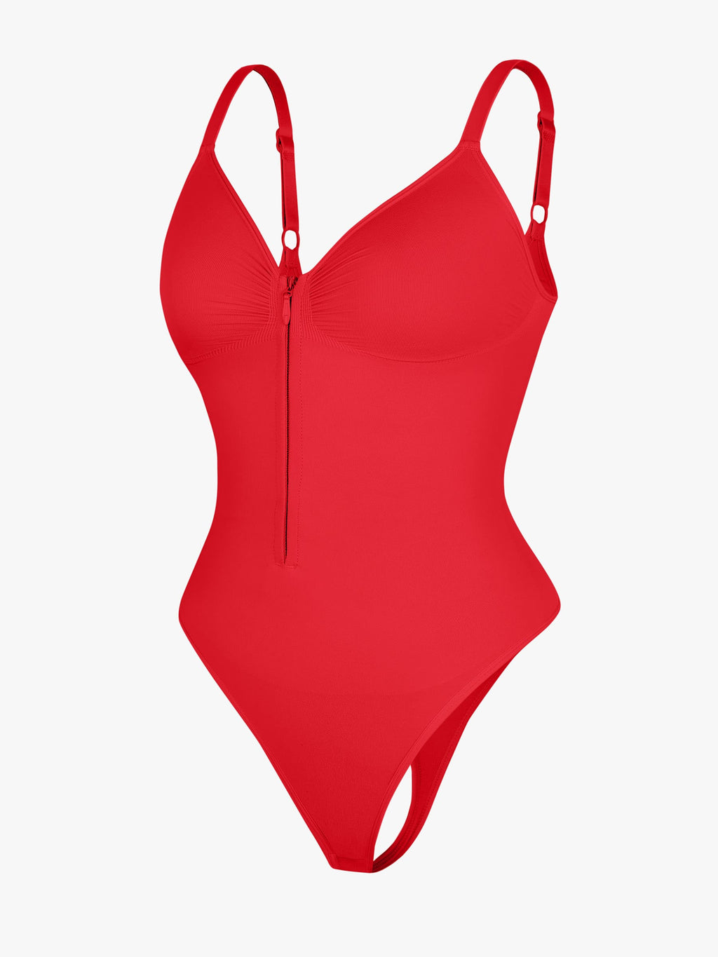 Women's Bodysuit – Seamless Plunge Chest Support with Internal Clips Shapewear