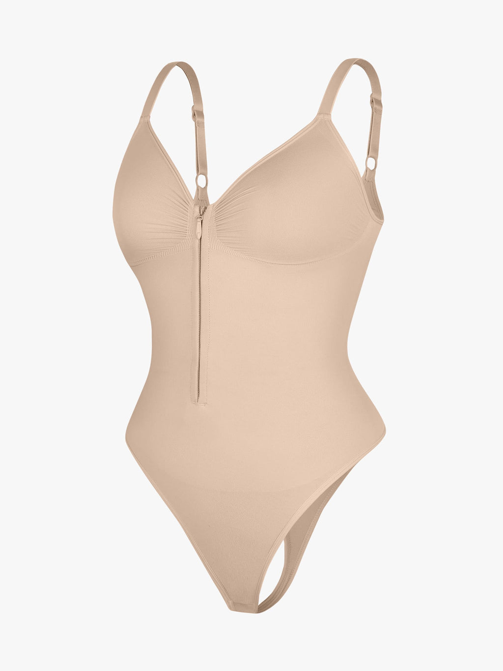 Women's Bodysuit – Seamless Plunge Chest Support with Internal Clips Shapewear