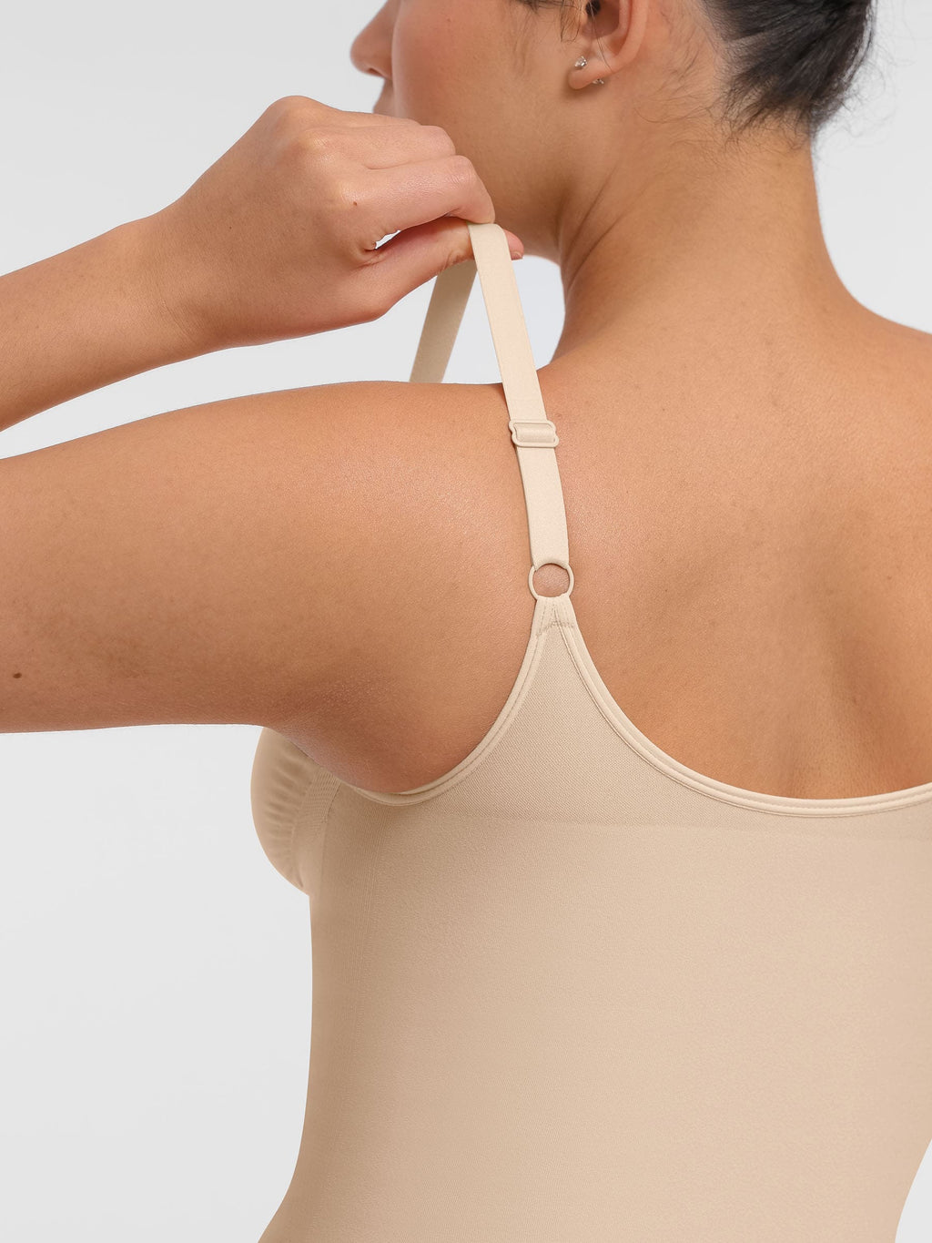 Women's Bodysuit – Seamless Plunge Chest Support with Internal Clips Shapewear