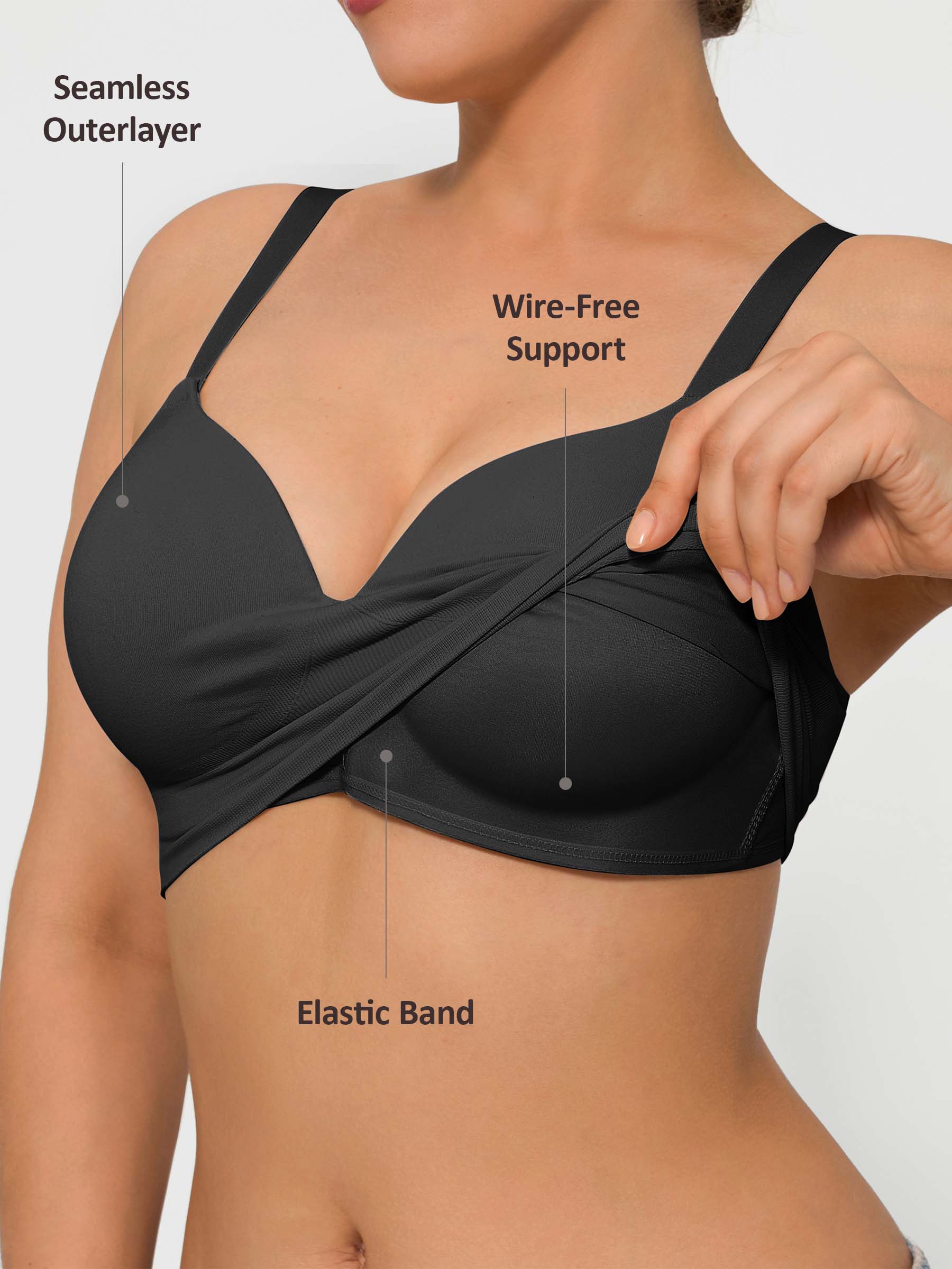 Women's Full Coverage Push-Up Comfort Wireless Bra