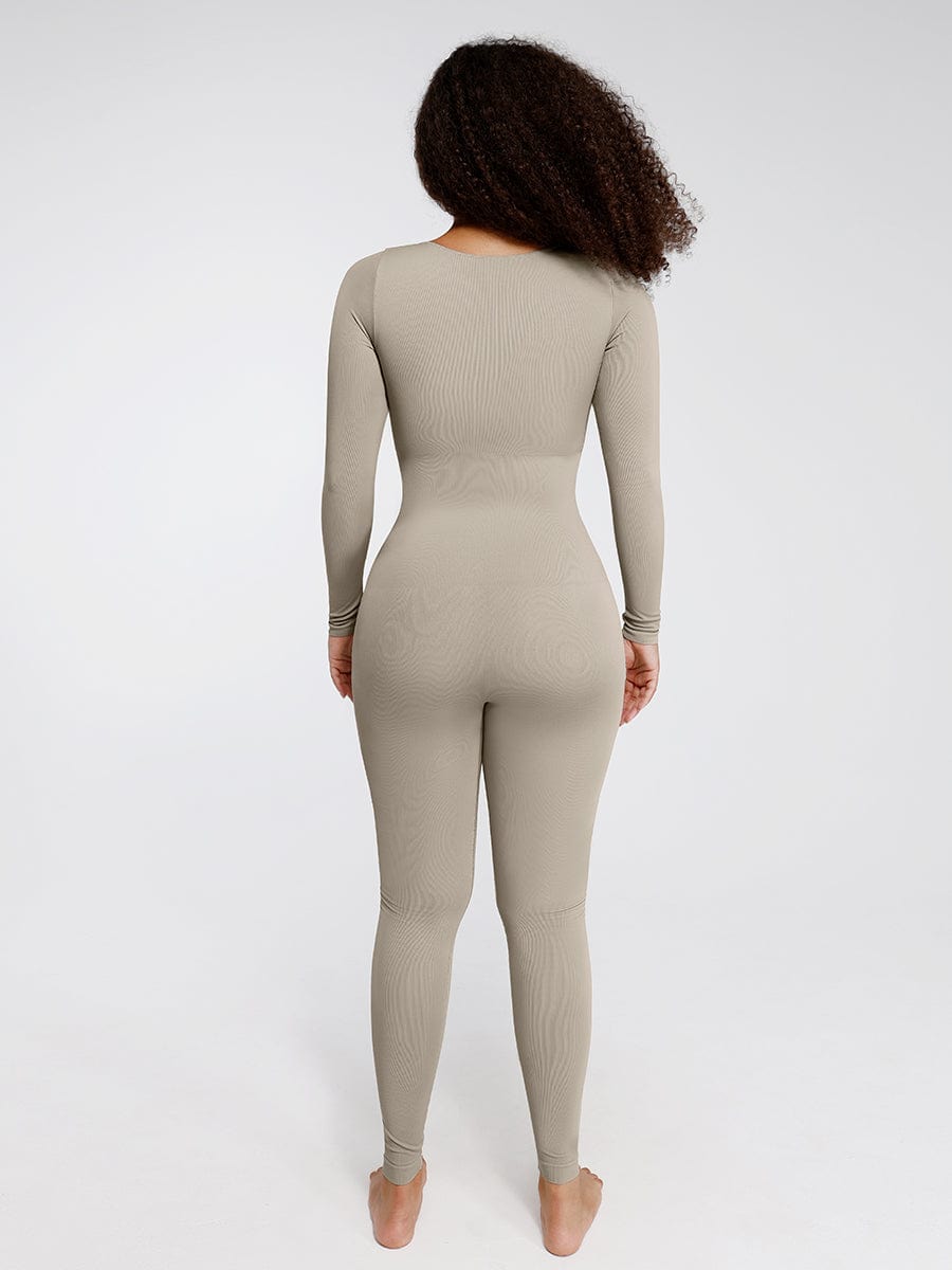 Women's Catsuit – Seamless Deep V Tummy Control Waist-Cinching Shapewear