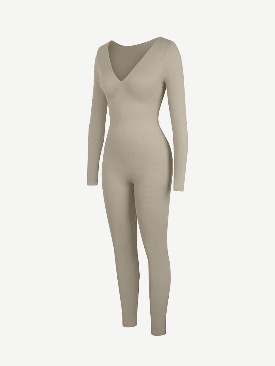 Women's Catsuit – Seamless Deep V Tummy Control Waist-Cinching Shapewear