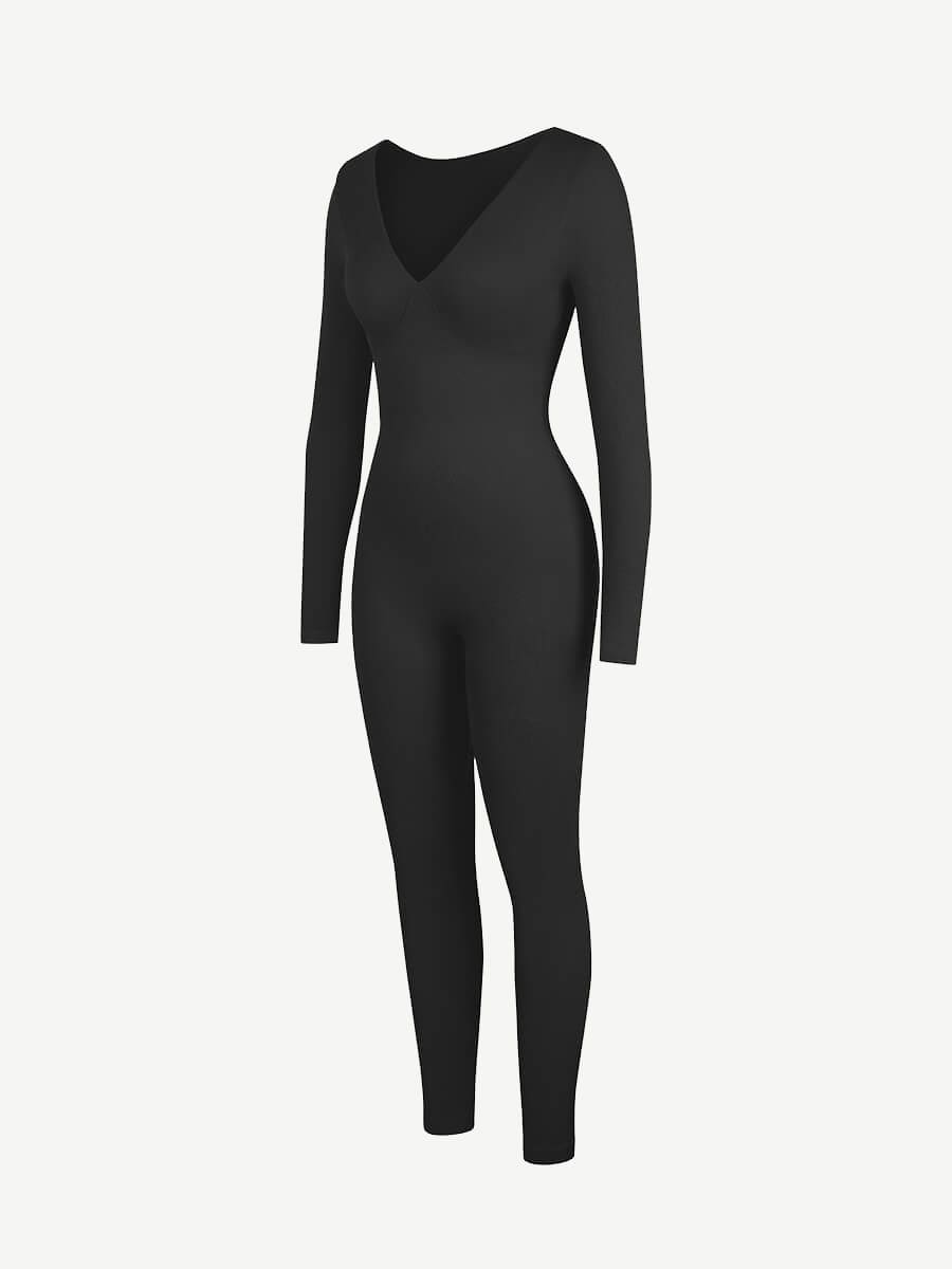 Women's Catsuit – Seamless Deep V Tummy Control Waist-Cinching Shapewear