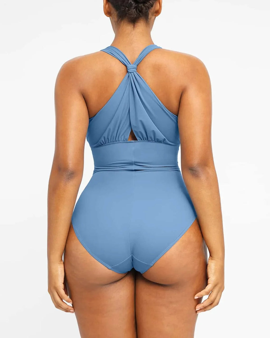 Ruched Twist-Front Shaping Swimsuit