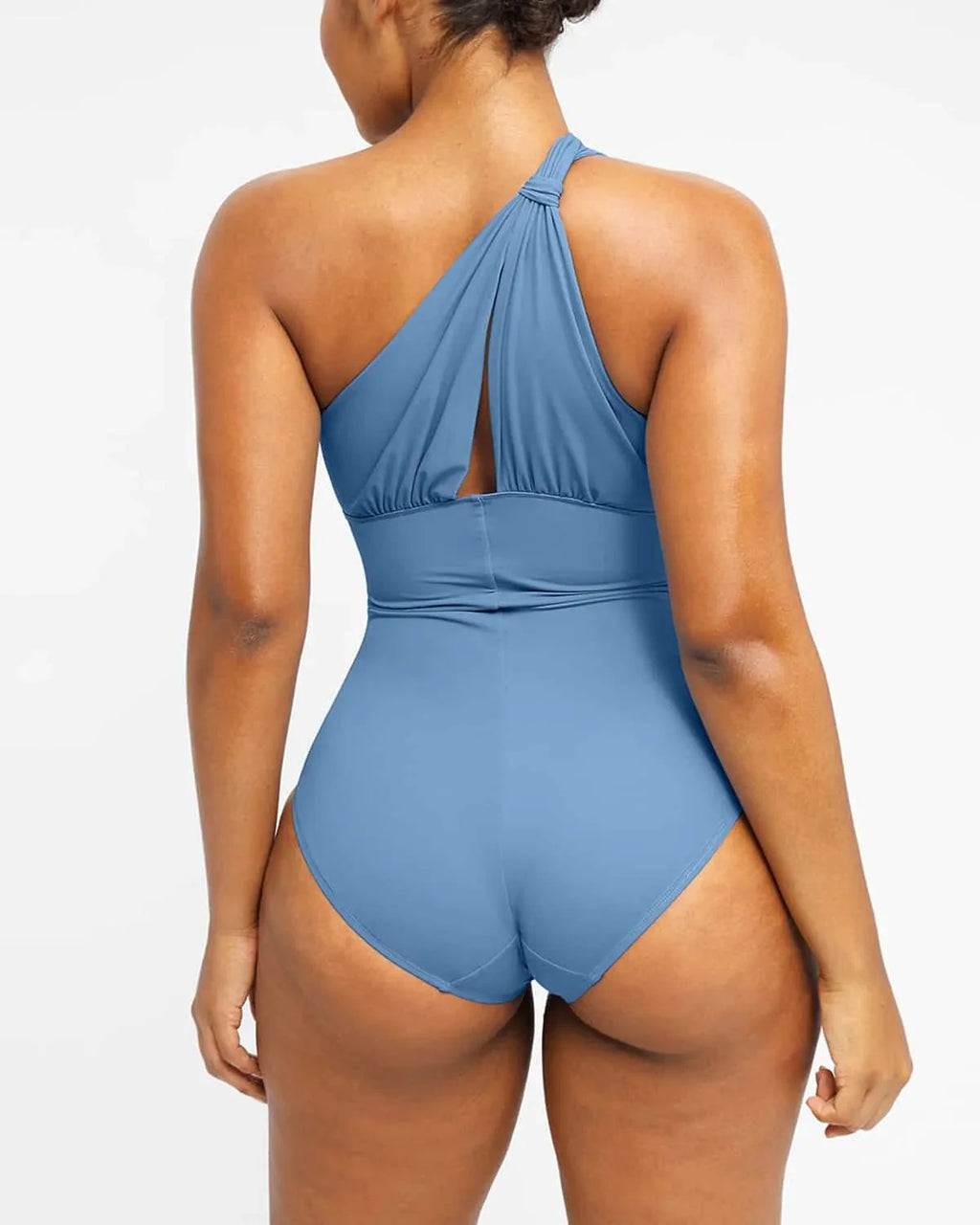 Ruched Twist-Front Shaping Swimsuit