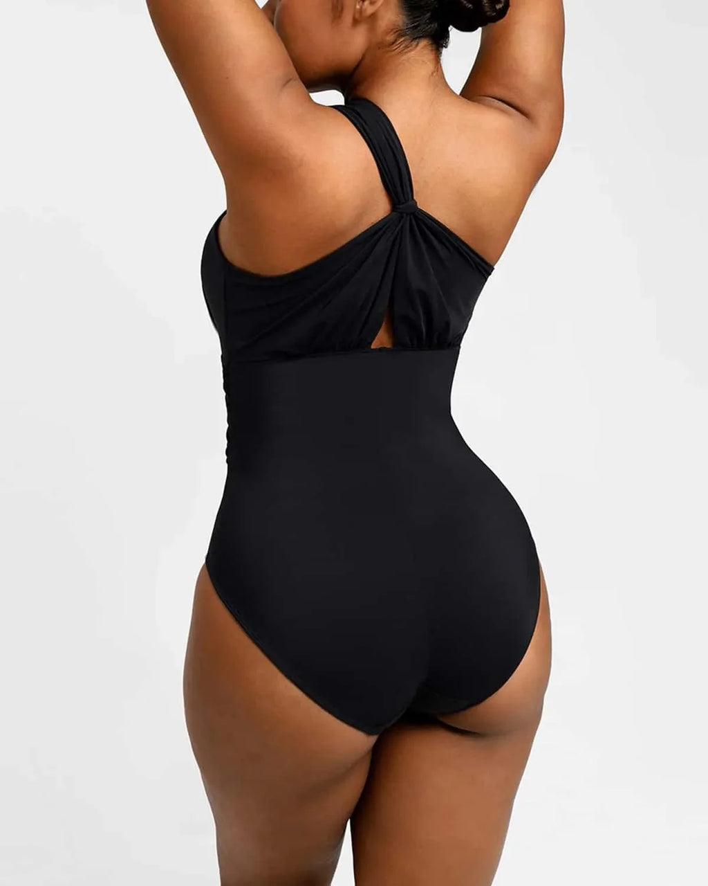 Ruched Twist-Front Shaping Swimsuit