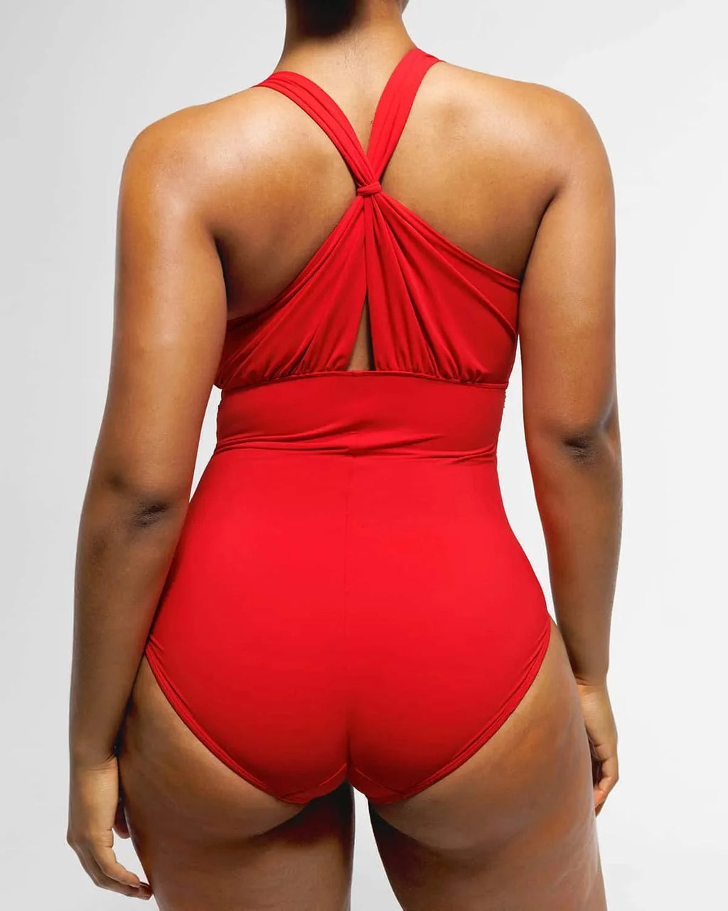 Ruched Twist-Front Shaping Swimsuit