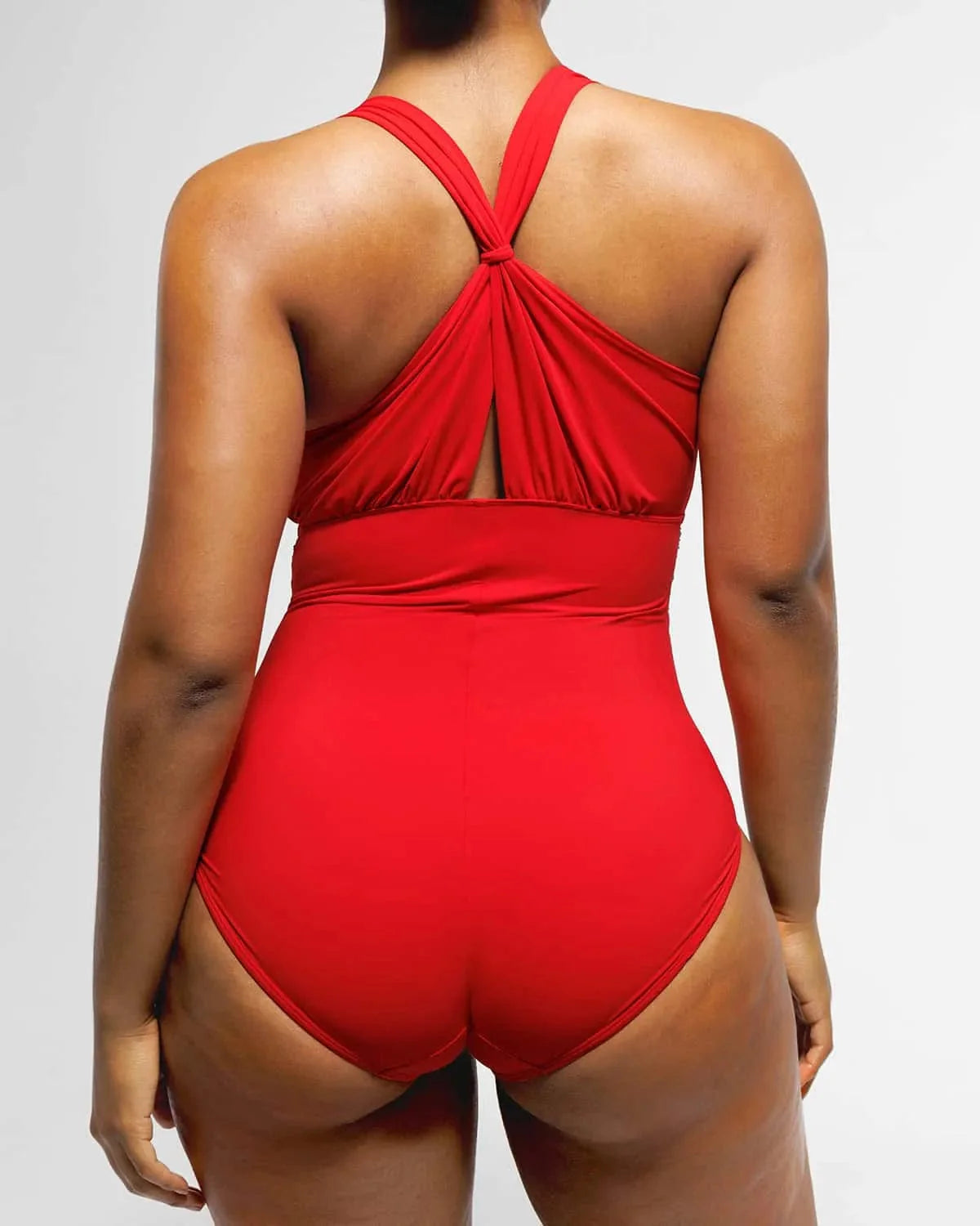 Ruched Twist-Front Shaping Swimsuit