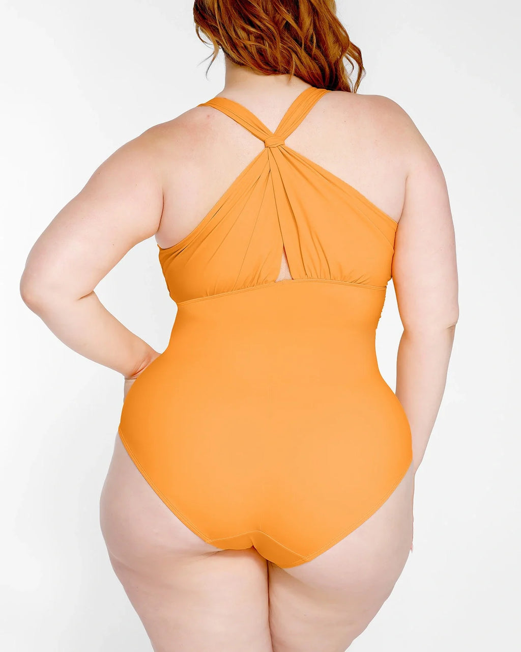 Ruched Twist-Front Shaping Swimsuit