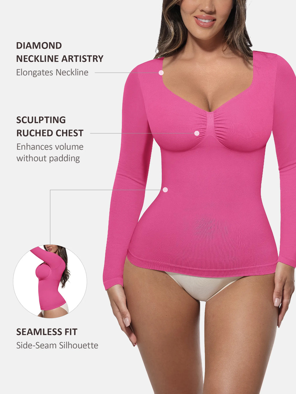 Women's Shaper Top – Seamless Long-Sleeve Everyday Shapewear