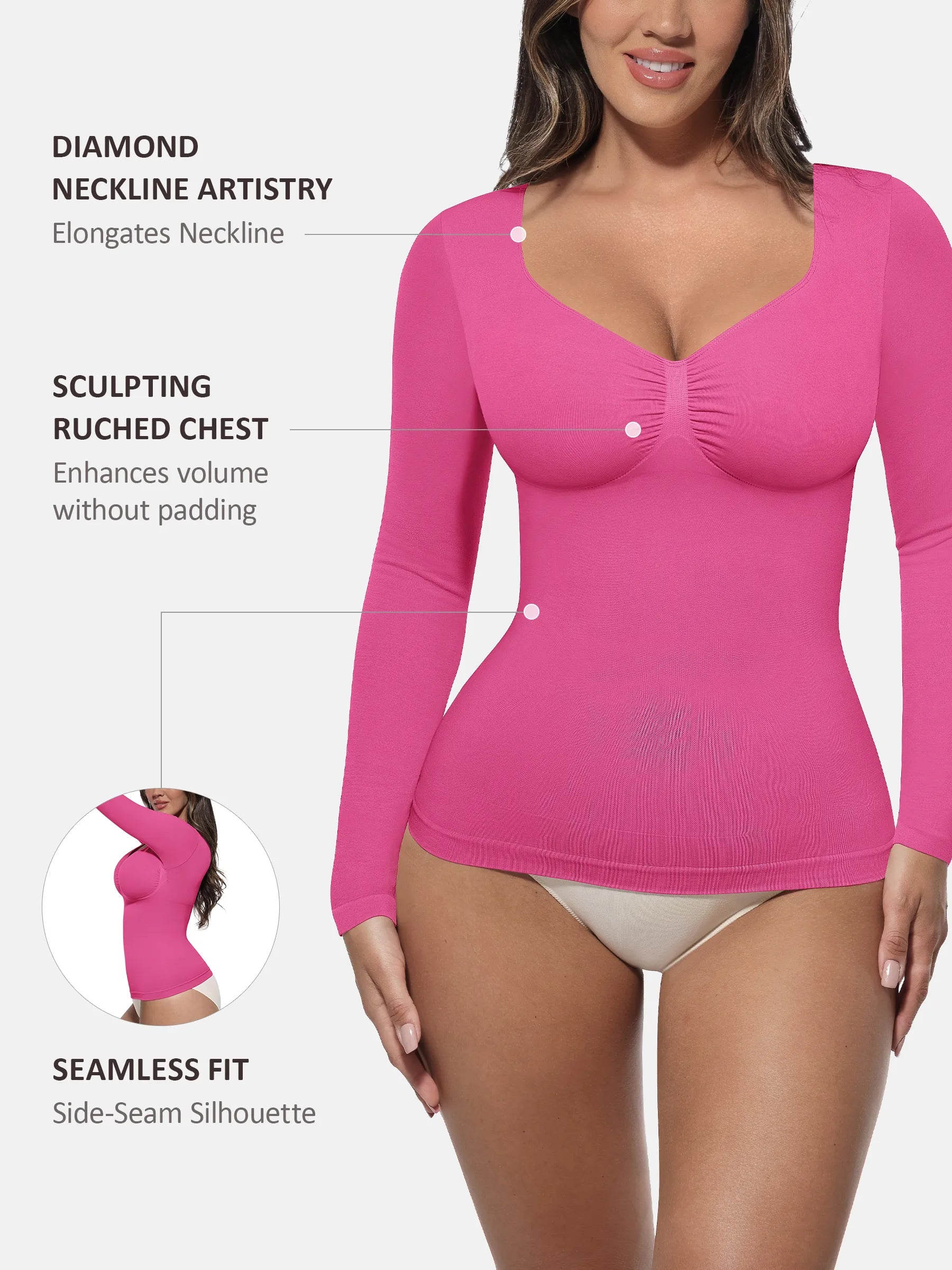 Women's Shaper Top – Seamless Long-Sleeve Everyday Shapewear