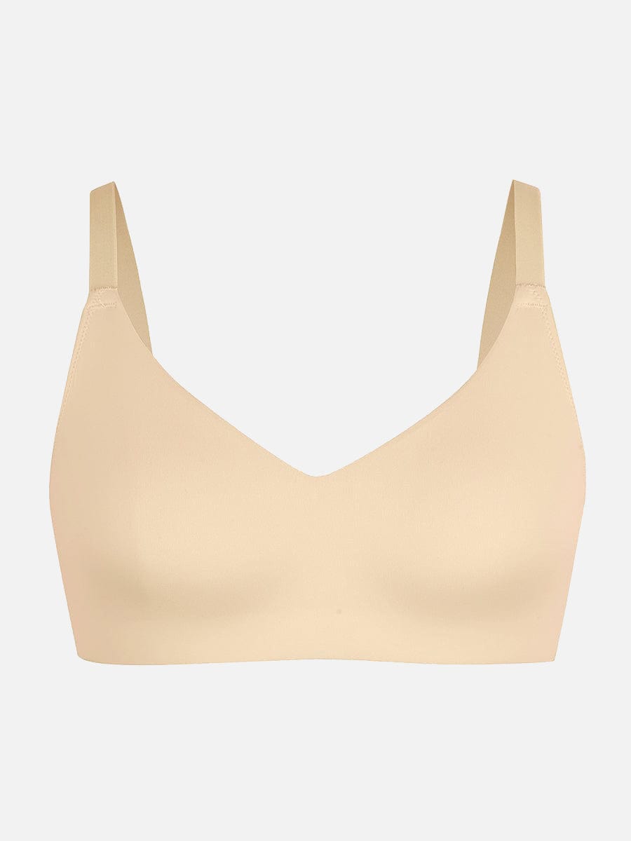 Women's Bralette – Seamless Underarm Smoothing V-Neck with Adjustable Straps