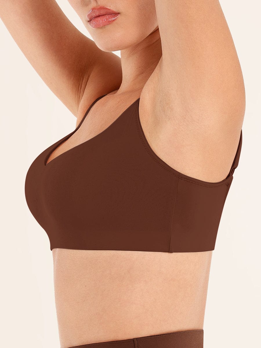 Women's Bralette – Seamless Underarm Smoothing V-Neck with Adjustable Straps