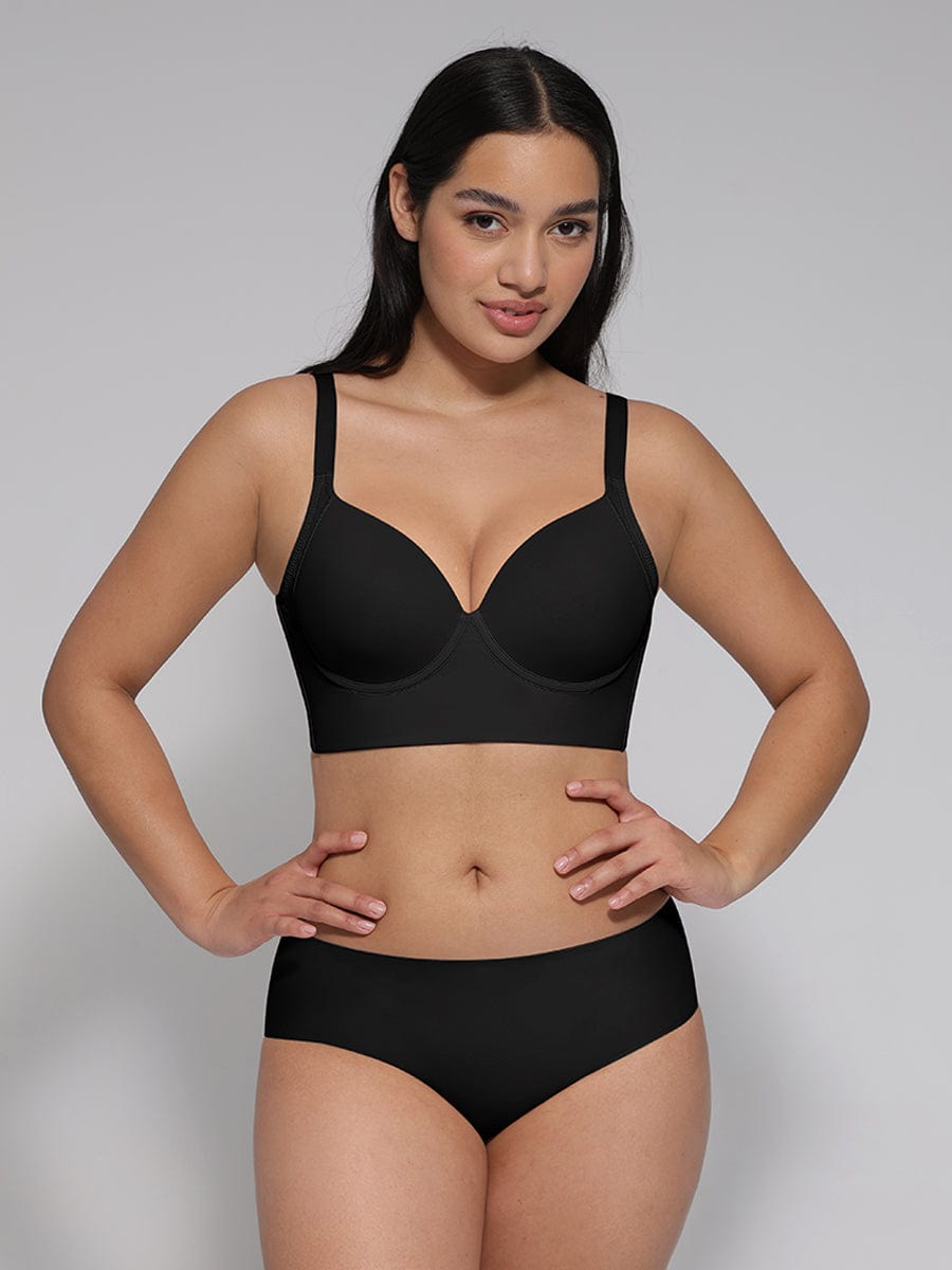 Women's Full-Coverage Bra – Underwire Push-Up Sculpting & Back-Fat Control